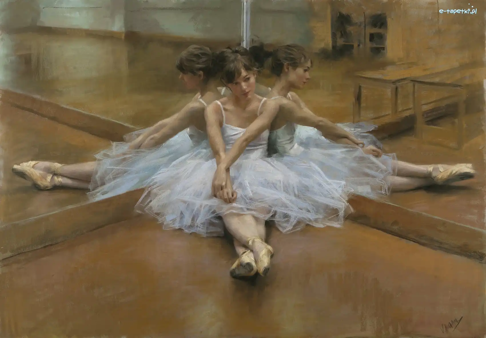 Kobieta, Lustro, Balerina, Vicente Romero Redondo