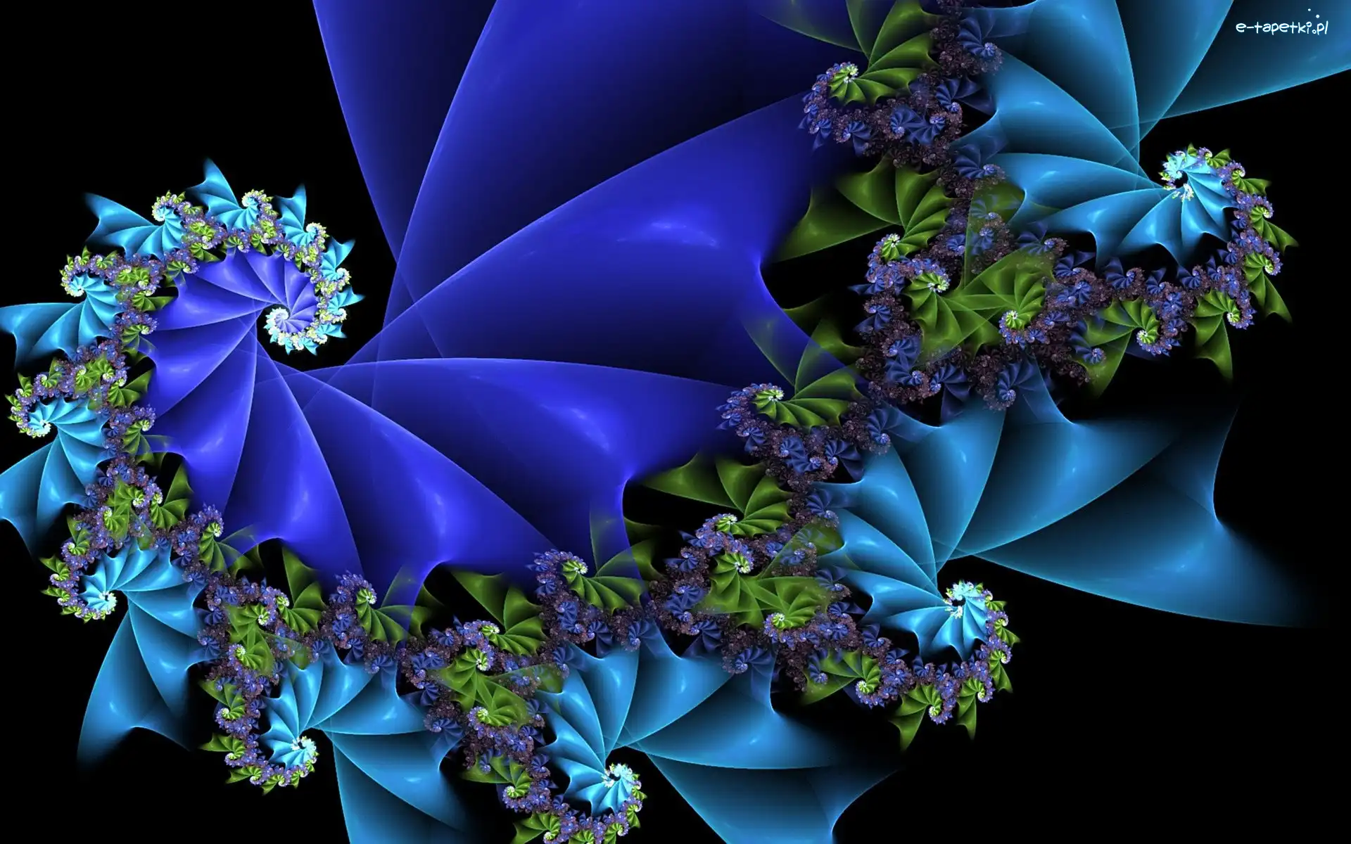 Spirala, Grafika, Abstrakcja, Niebieska
