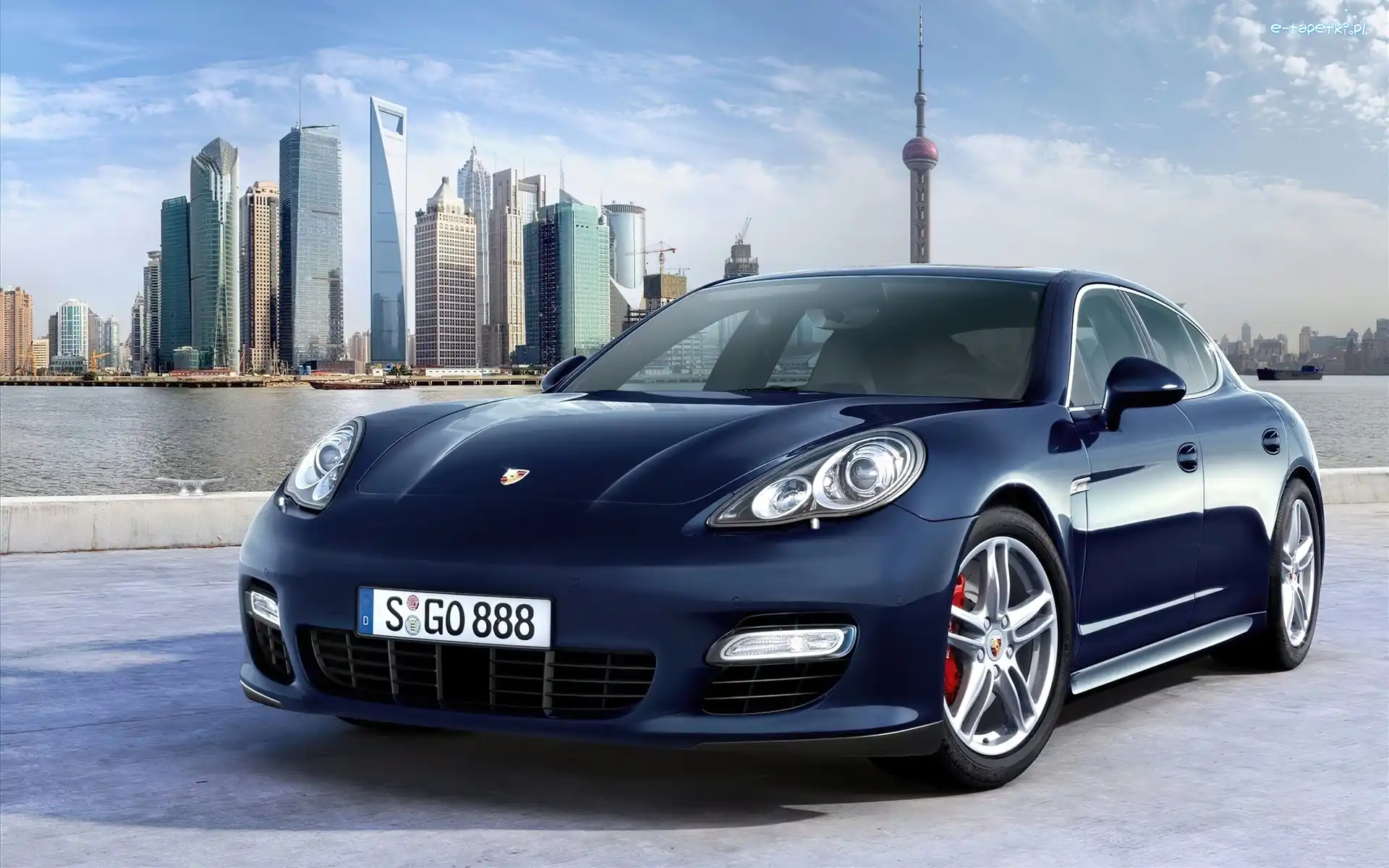 Miasto, Granatowe, Porsche