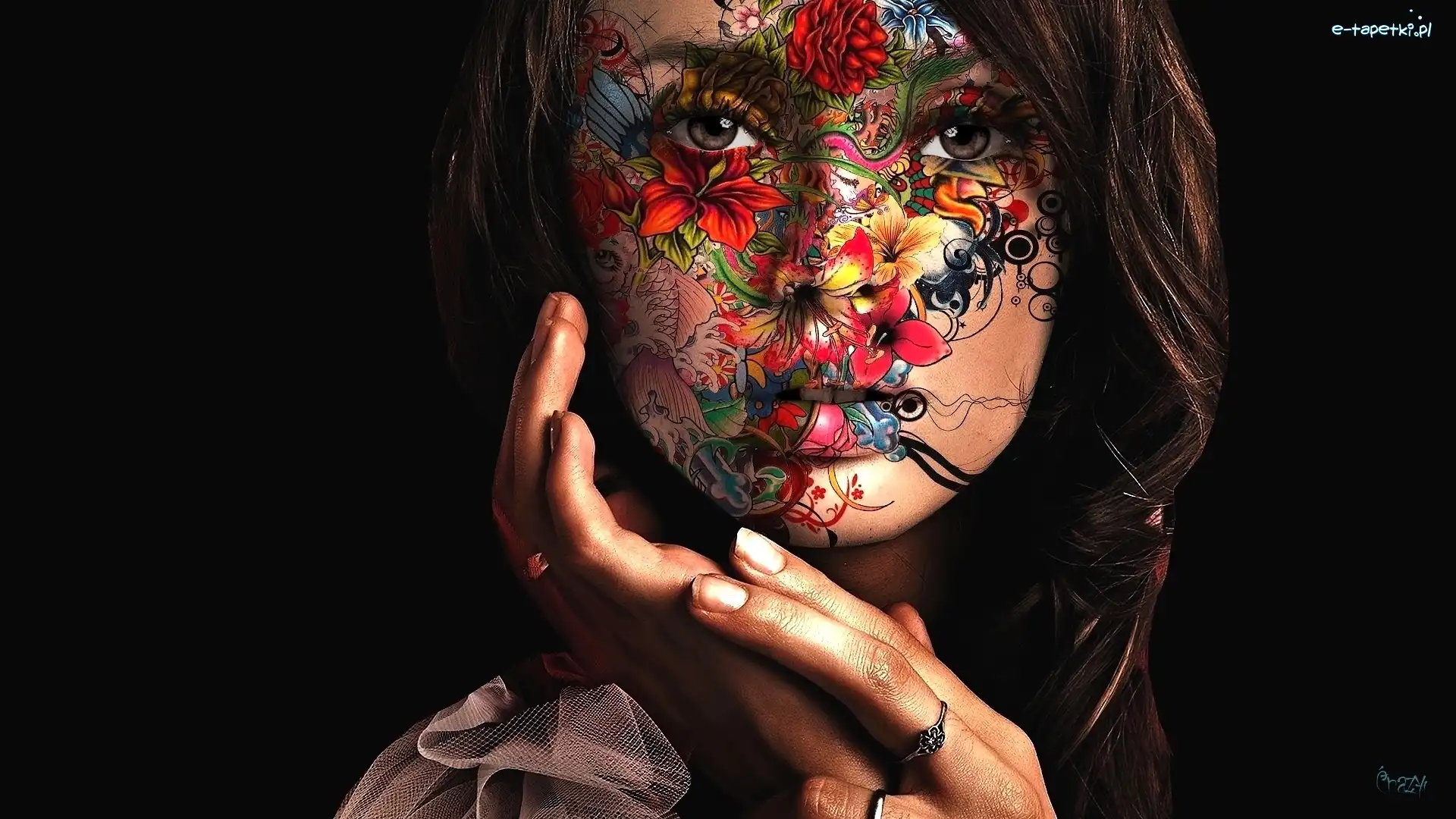 Dłonie, Bodypainting, Kobieta