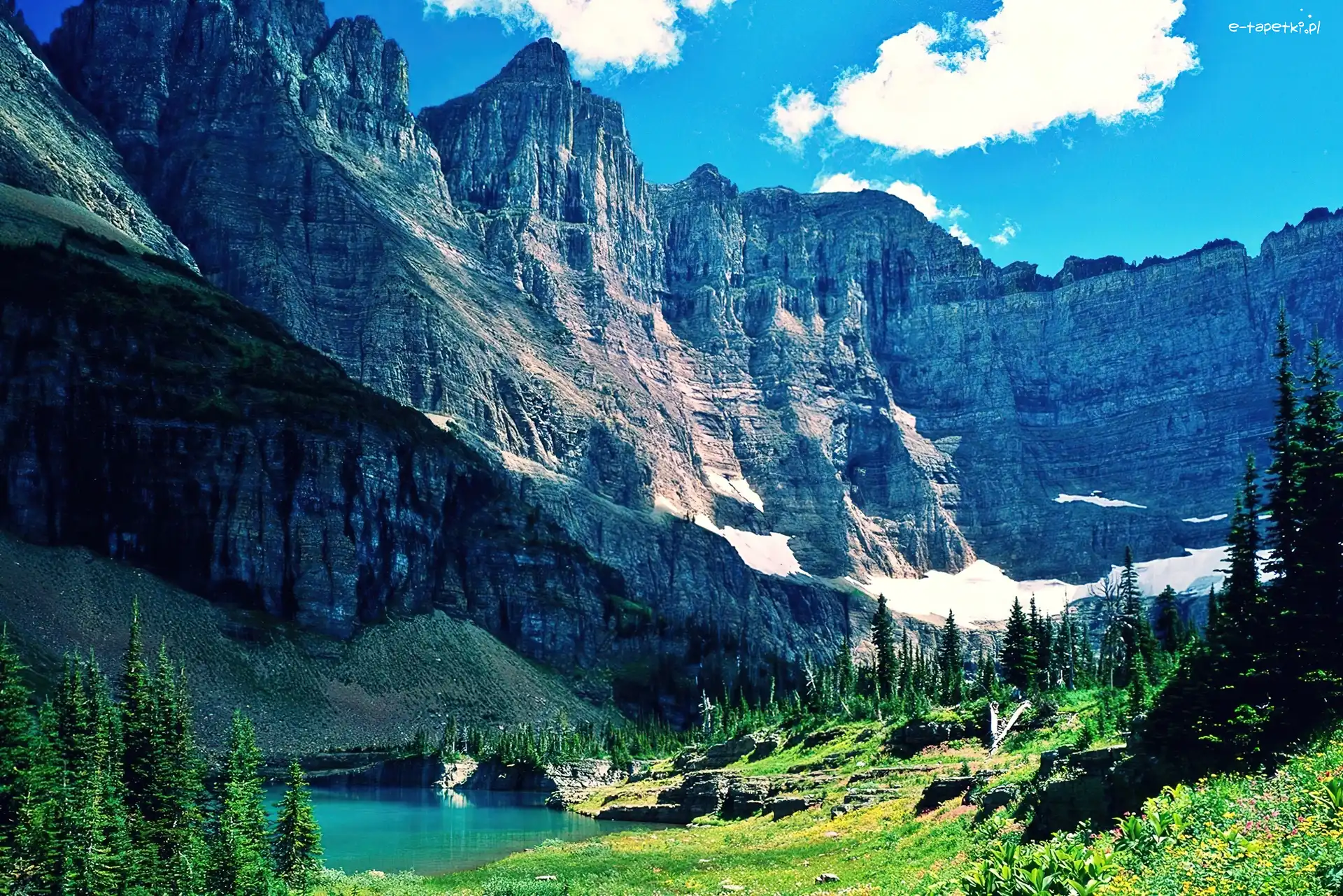 Jeziorko, Park Narodowy, Góry, Kanada, Montana