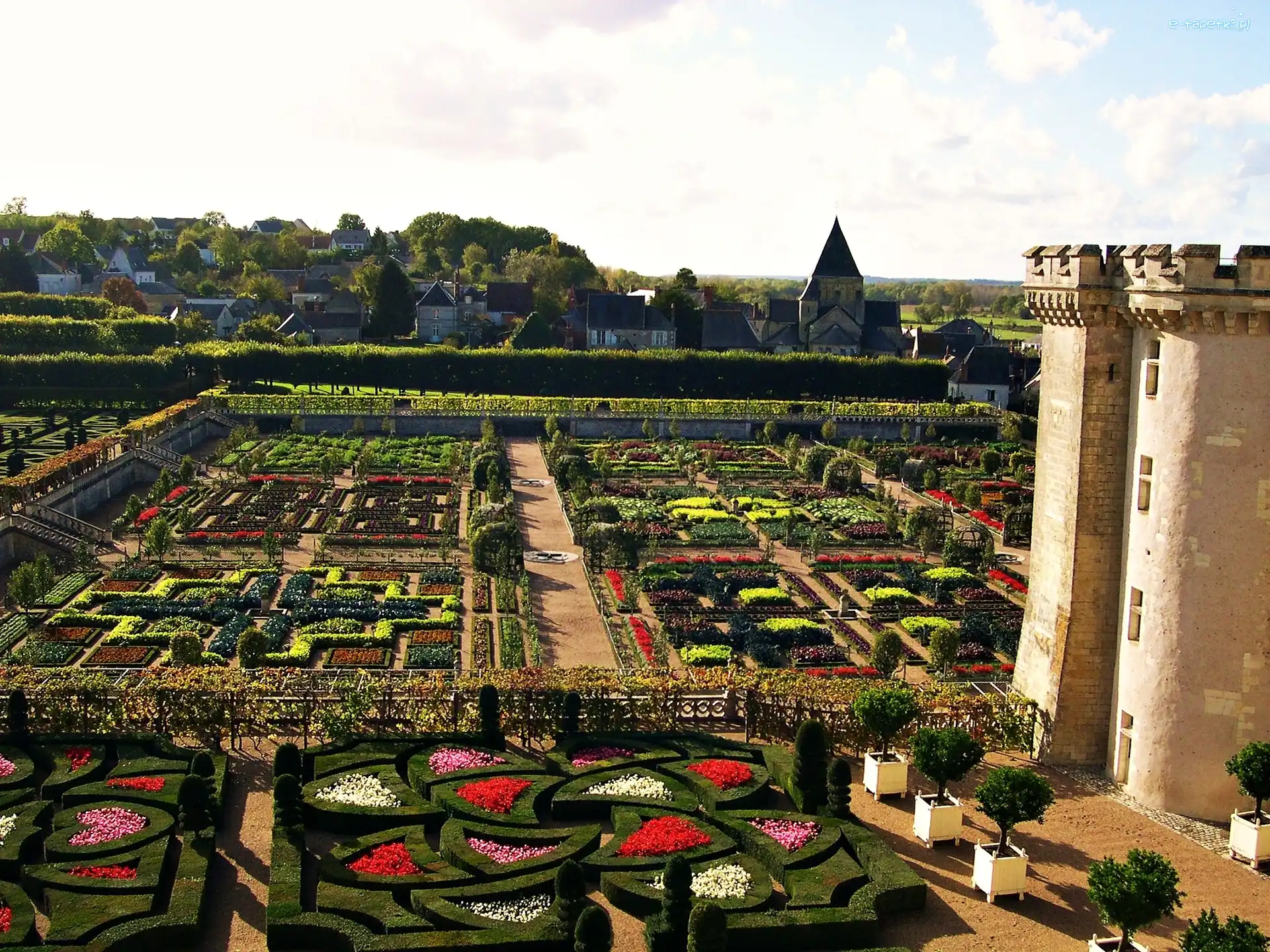 Zamek, Dolina, Villandry, Francja, Loary