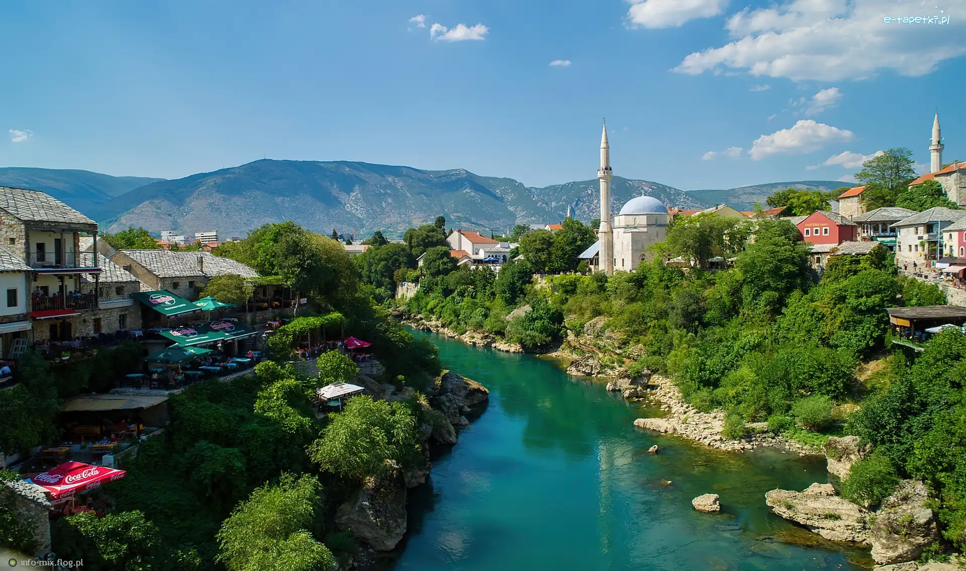 Zabudowania, Hercegowina, Mostar, Rzeka