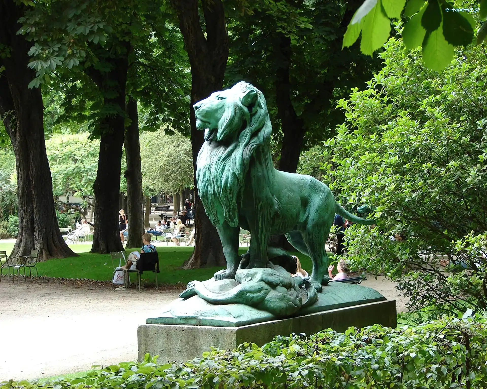 Luksemburg, Zamkowy, Park, Lwa, Pomnik