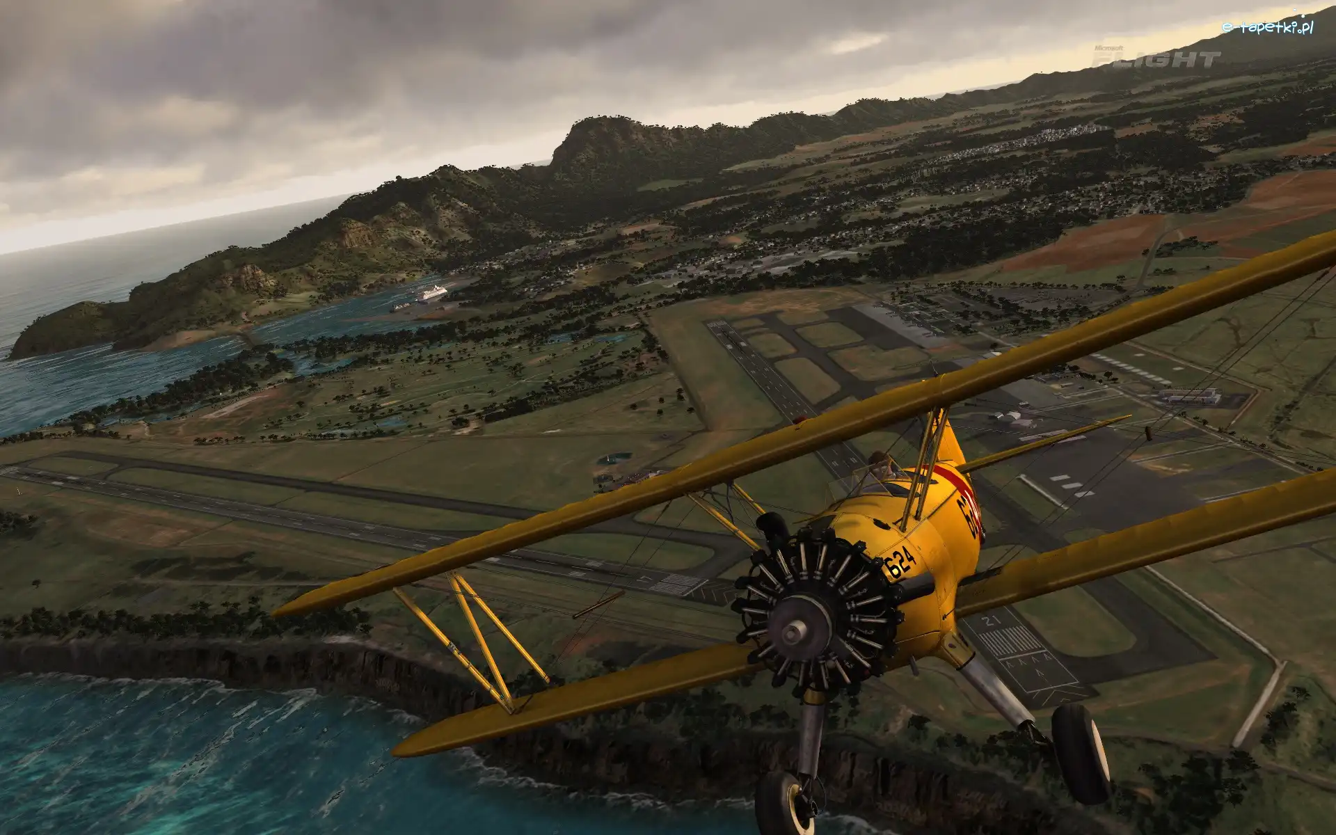 Samolot, Flight, Microsoft, Góry, Jezioro