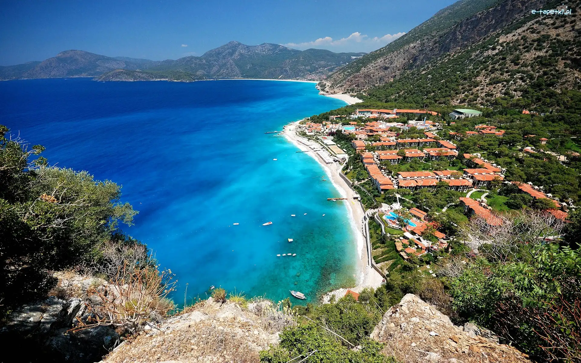 Turcja, Oludeniz, Miasto, Morze, Plaża