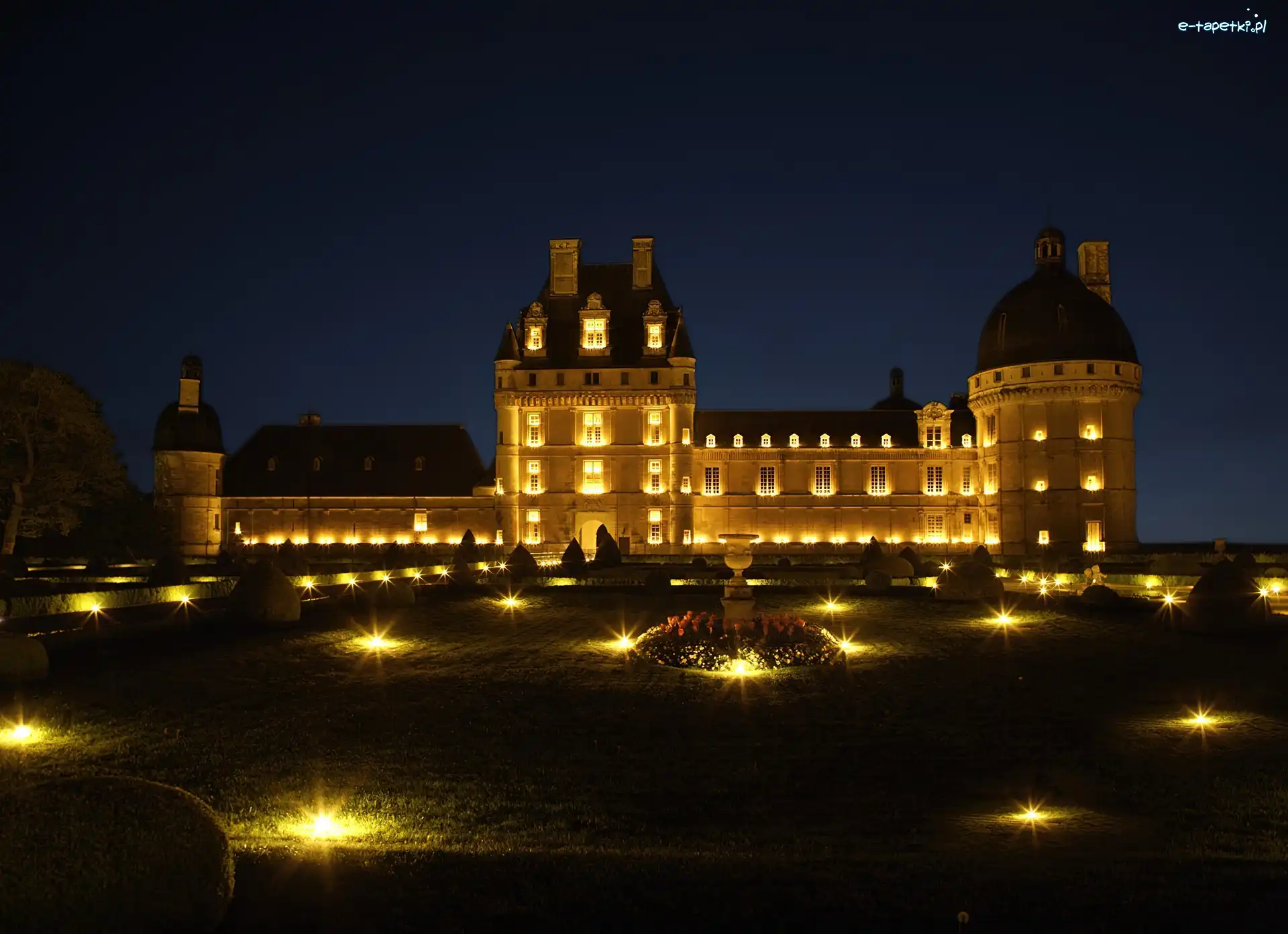 Chateau De Valencay, Noc, Francja, Zamek