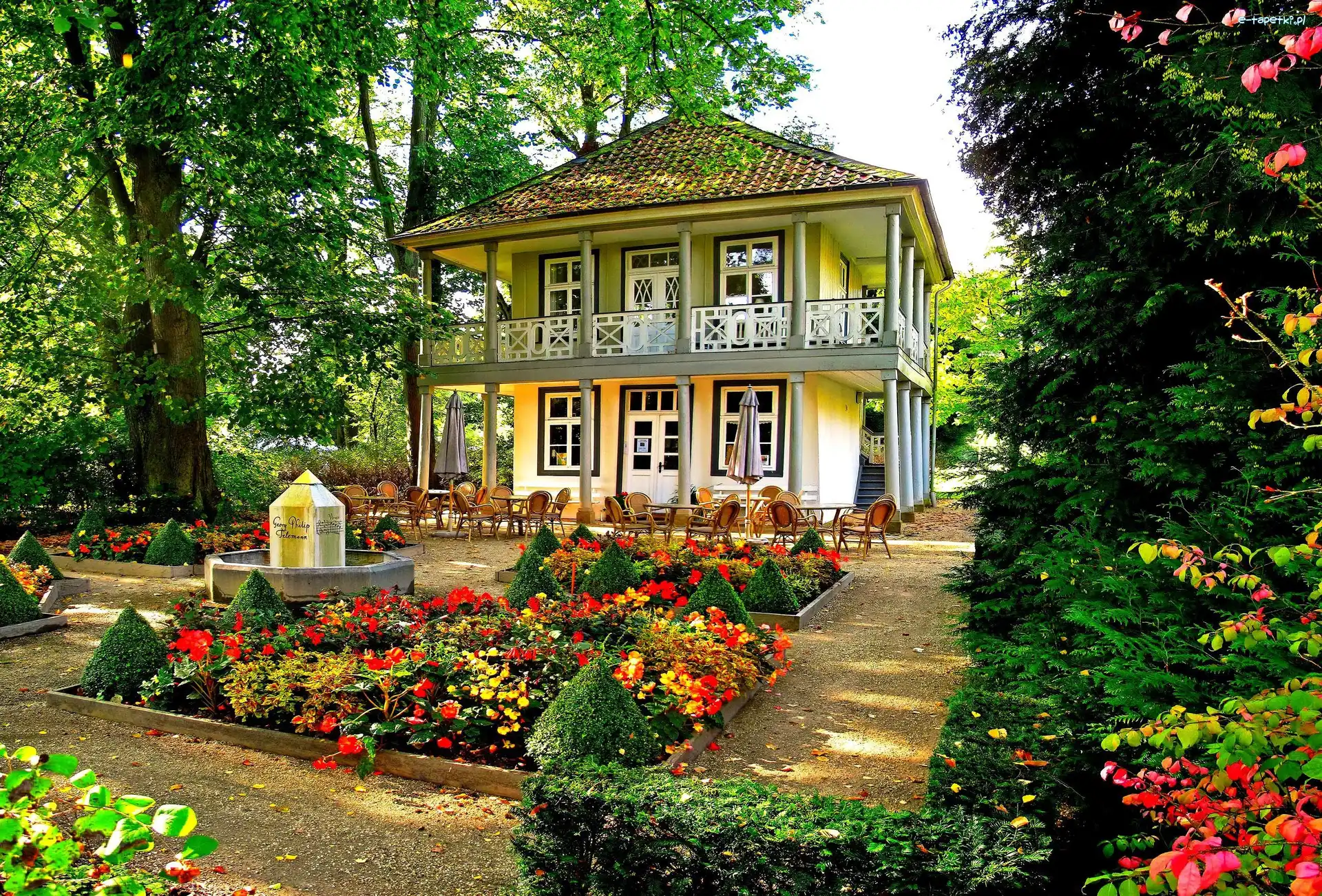 Restauracja, Niemcy, Ogródek, Dom