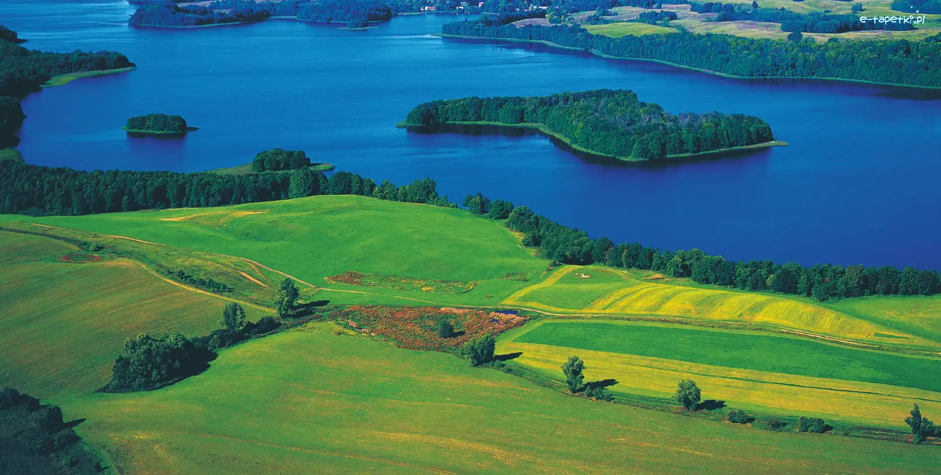 Lasy, Mazury, Łąki, Jezioro
