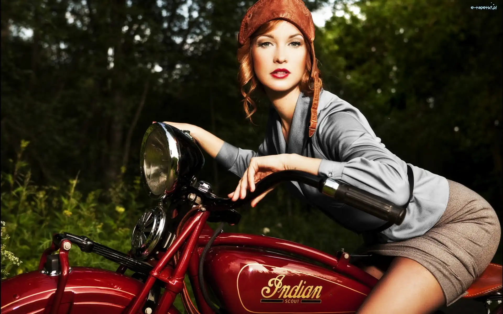 Las, Motocykl, Kobieta