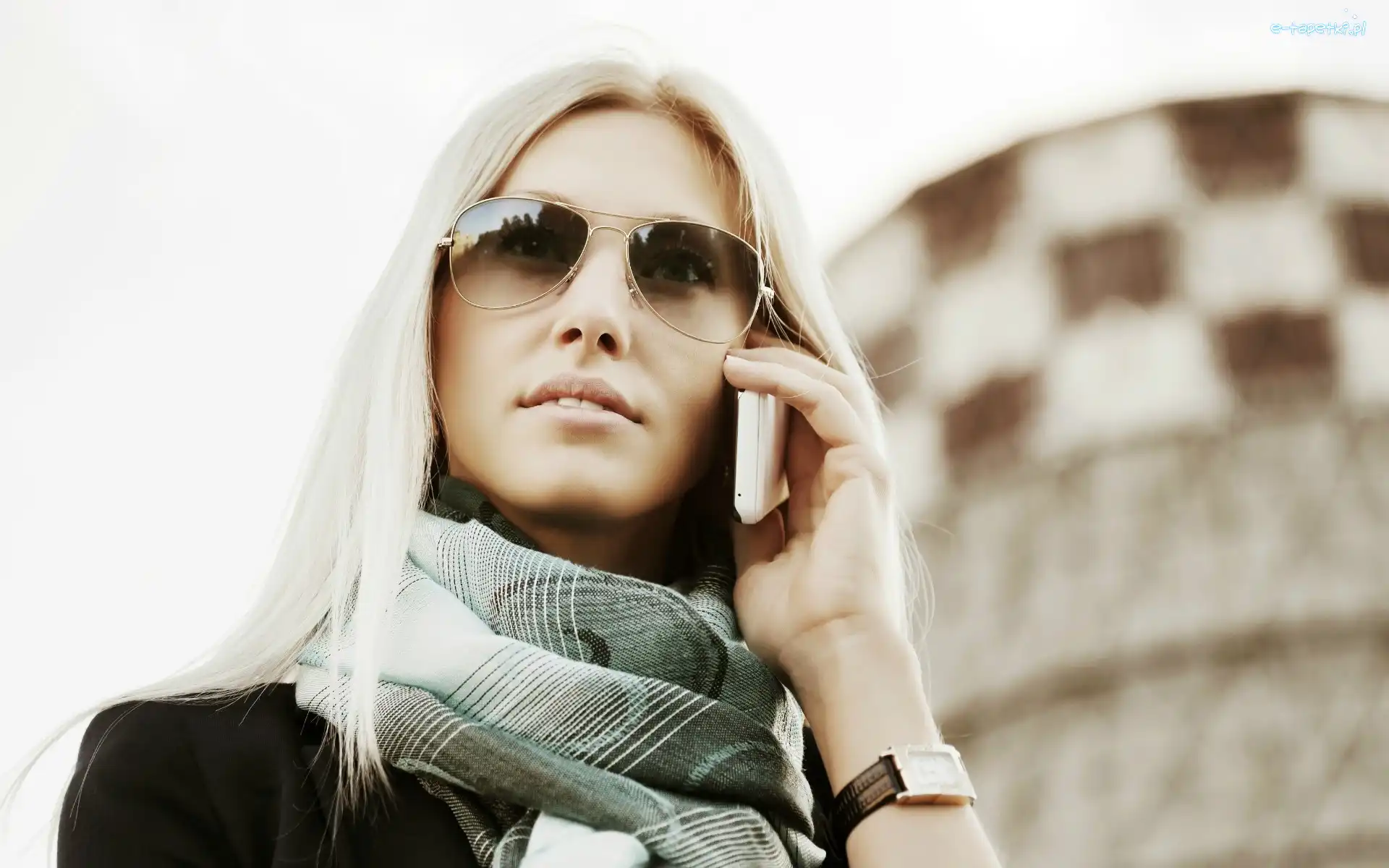 Telefon, Okulary, Kobieta