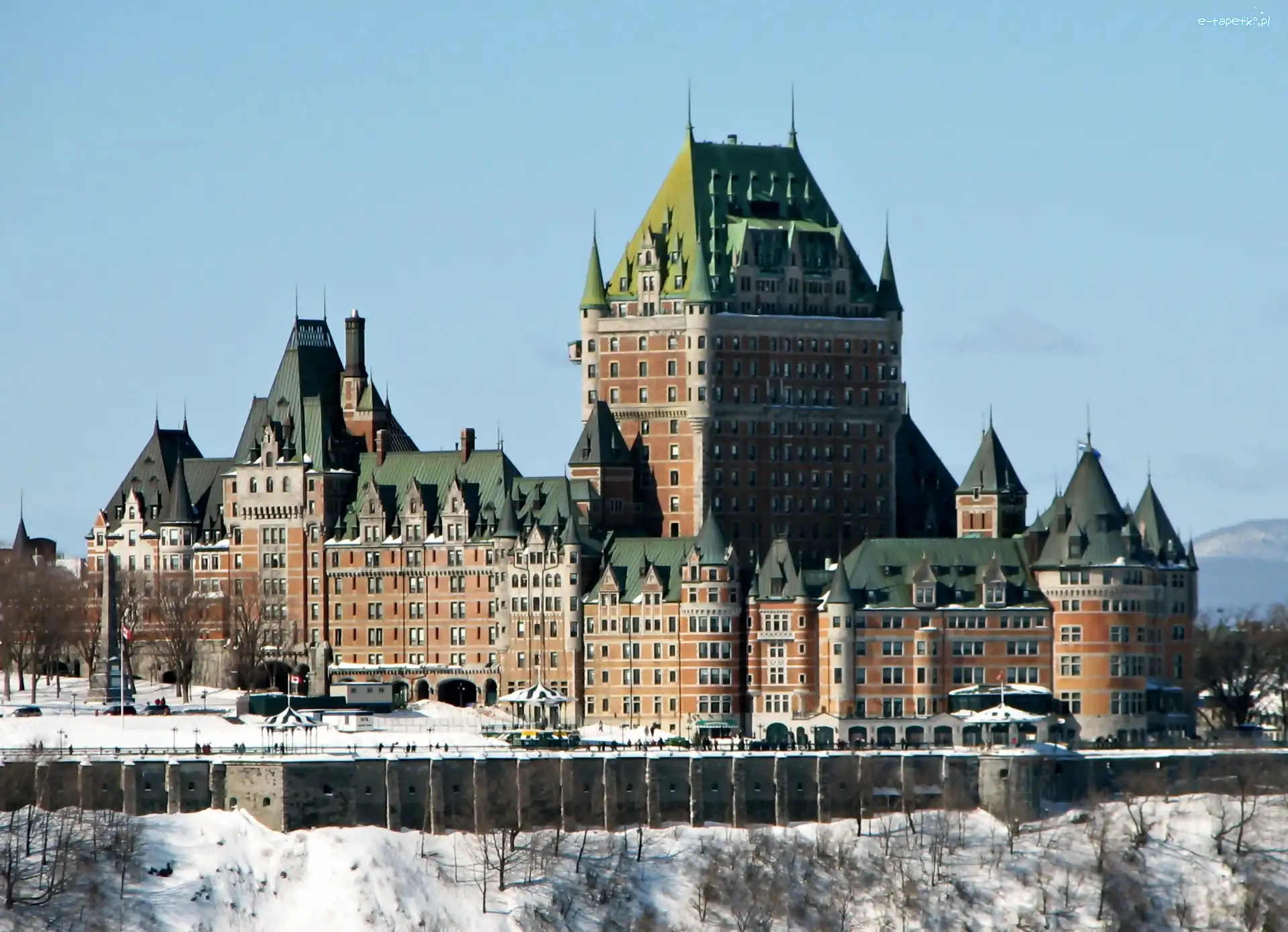Zamek Frontenack, Quebec, Hotel Château Frontenac, Zima, Kanada