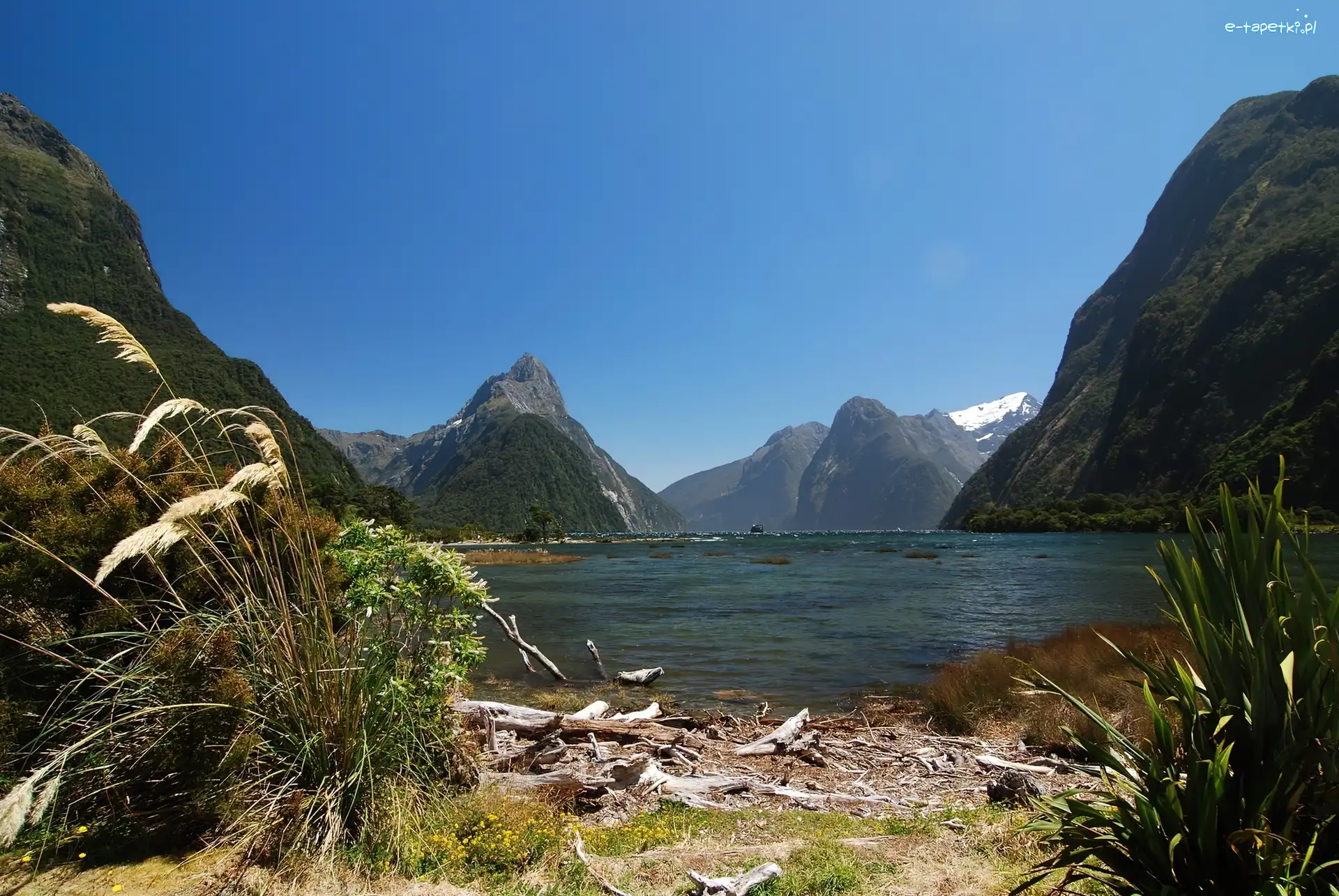 Góry, Nowa Zelandia, Milford Sound, Jezioro