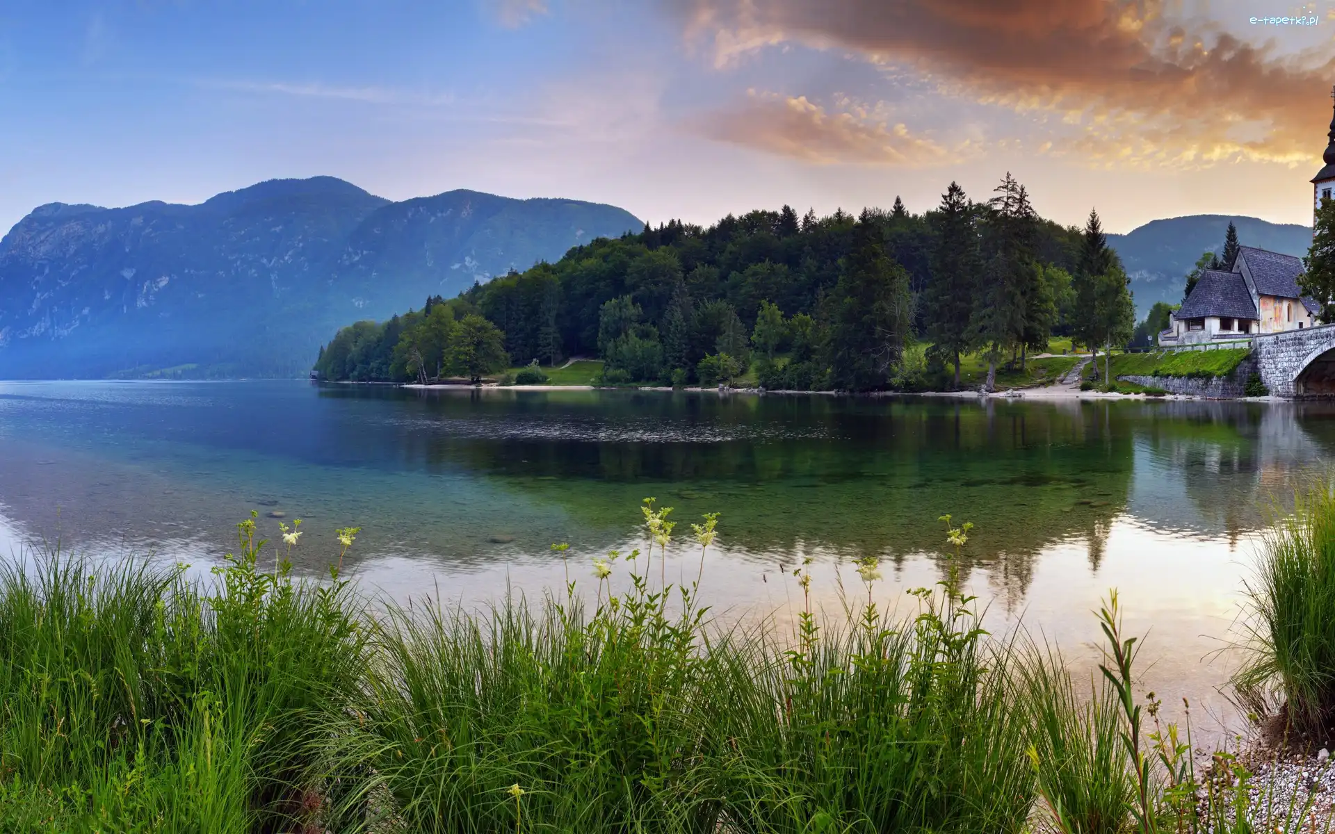 Jezioro, Dom, Las, Góry