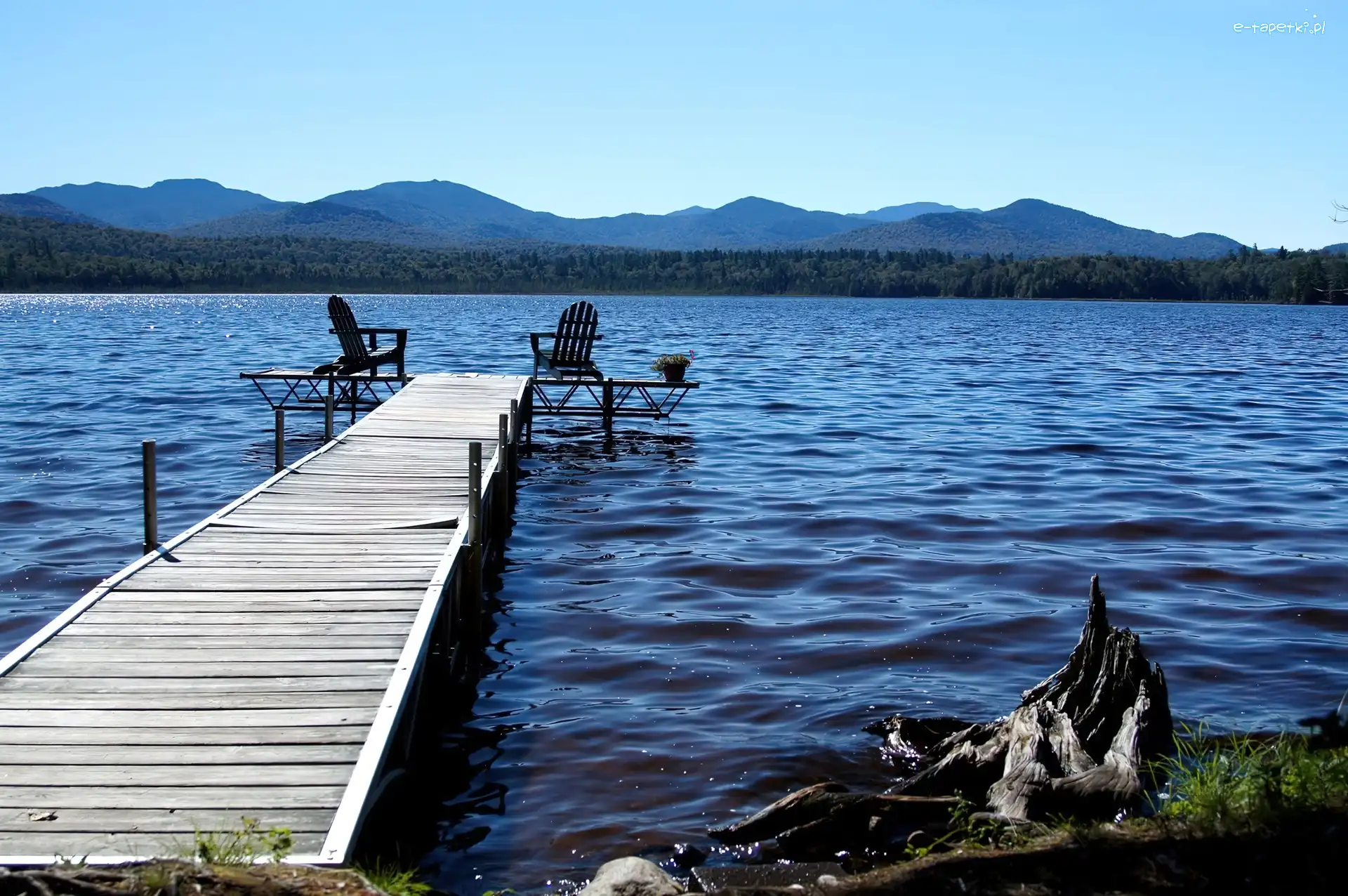 Pomost, Jezioro, Góry, Adirondack, Oseetah