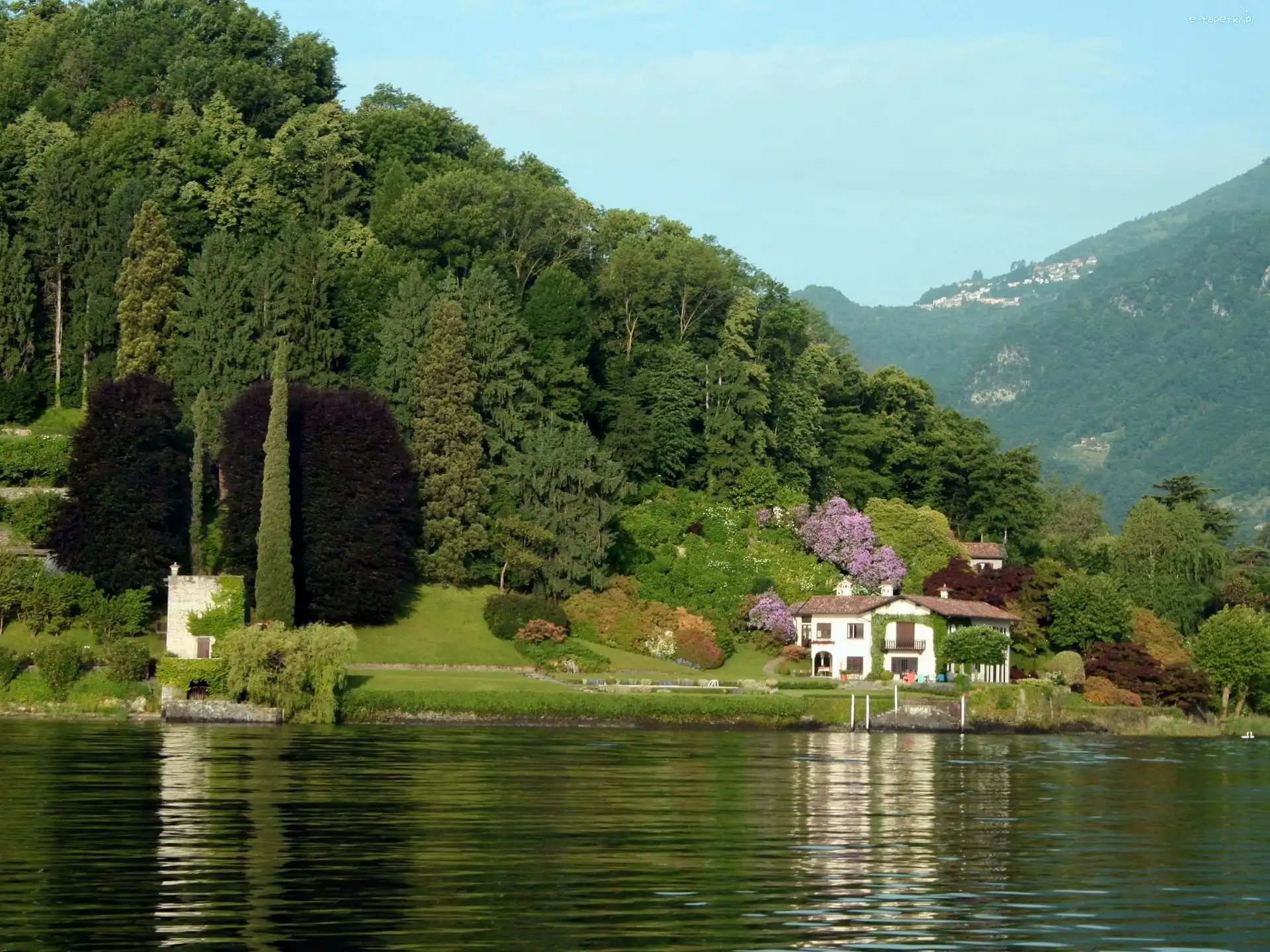 Nad Jeziorem, Las, Domy, Como, Góry, Lombardia