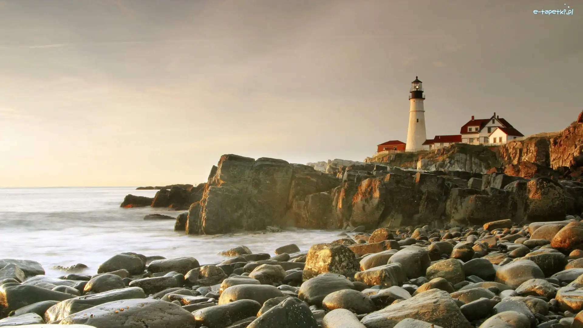 Morze, Maine, Kamienie, Latarnia Morska