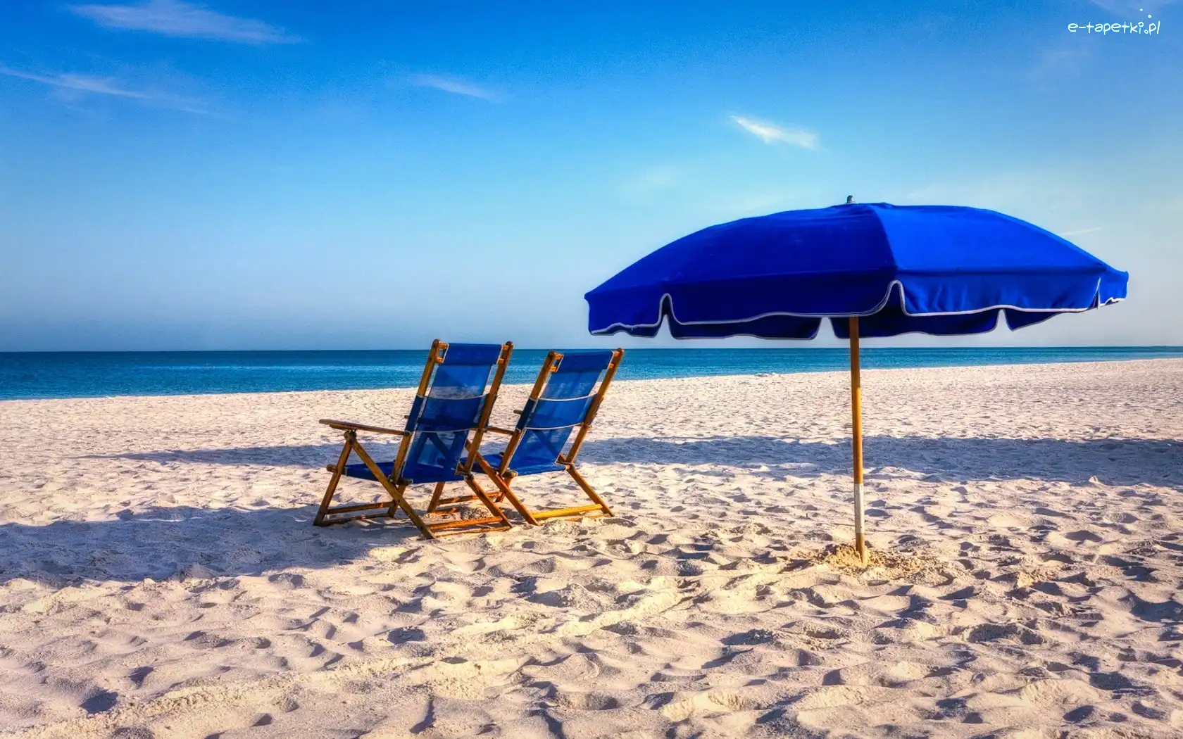 Parasol, Granatowe, Leżaki, Wakacje, Plaża, Morze
