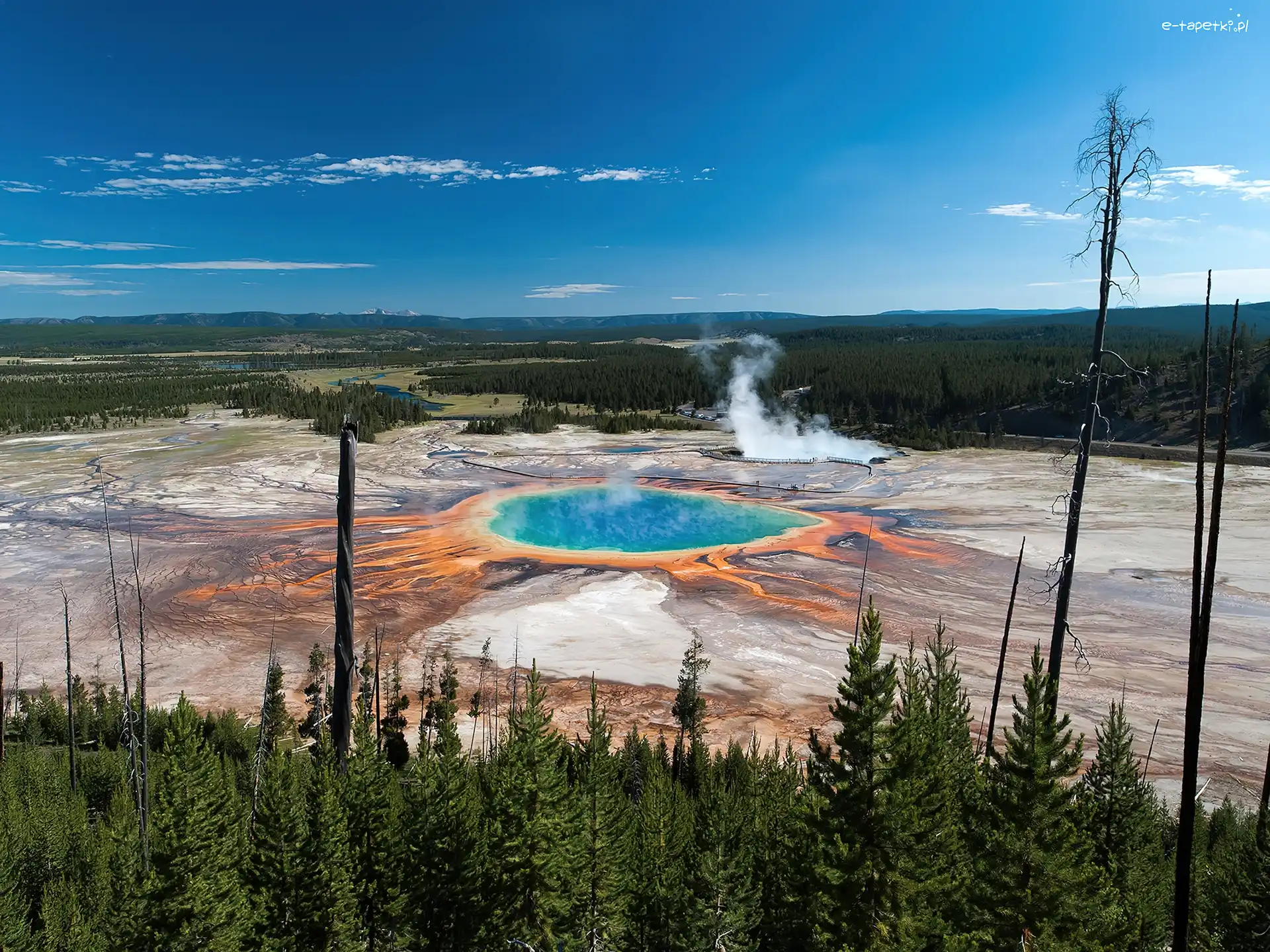 Stany Zjednoczone, Grand Prismatic Spring, Park Narodowy Yellowstone, Jezioro, Gorące żródła
