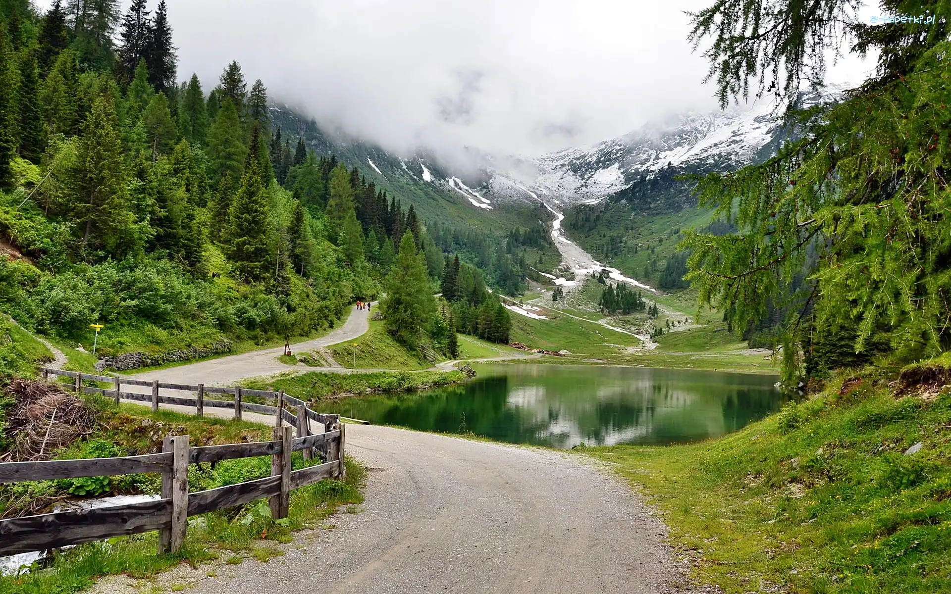Droga, Góry, Jeziorko, Austria, Alpy