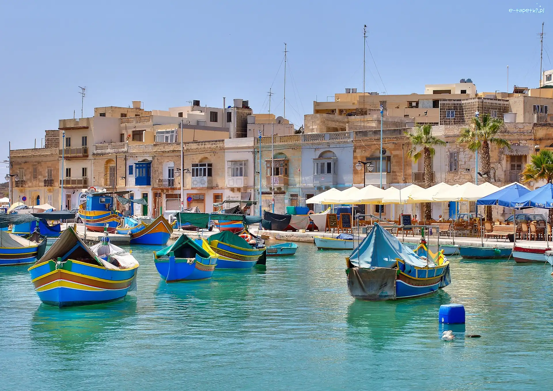 Miejscowość Marsaxlokk, Domy, Przystań, Malta