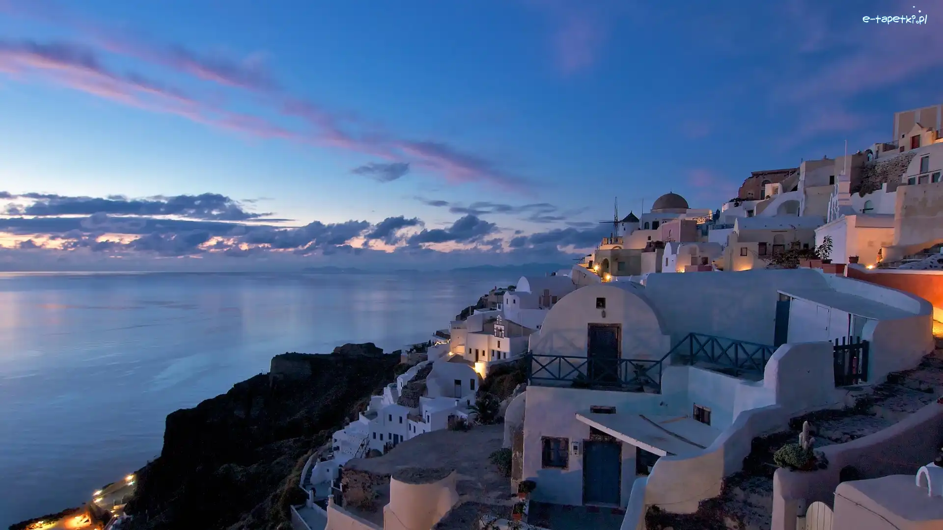 Noc, Grecja, Santorini