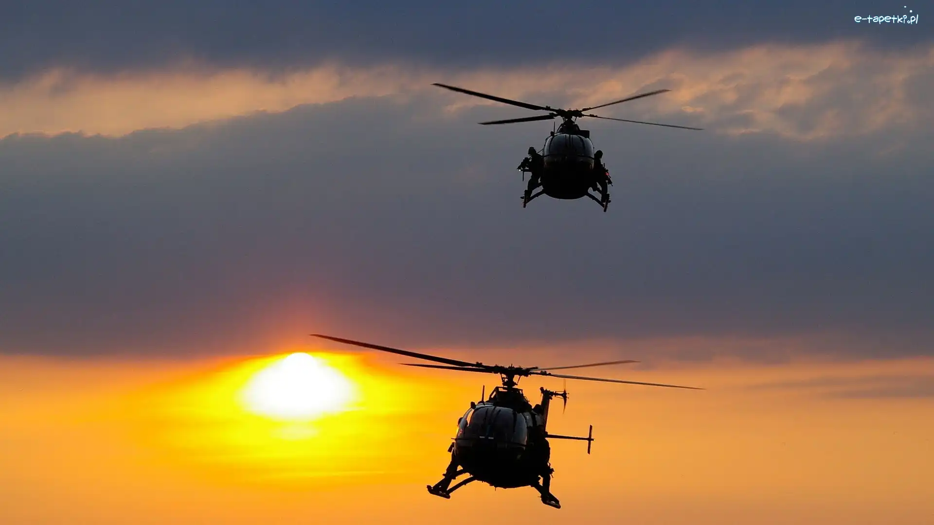 Słońca, Zachód, Helikoptery