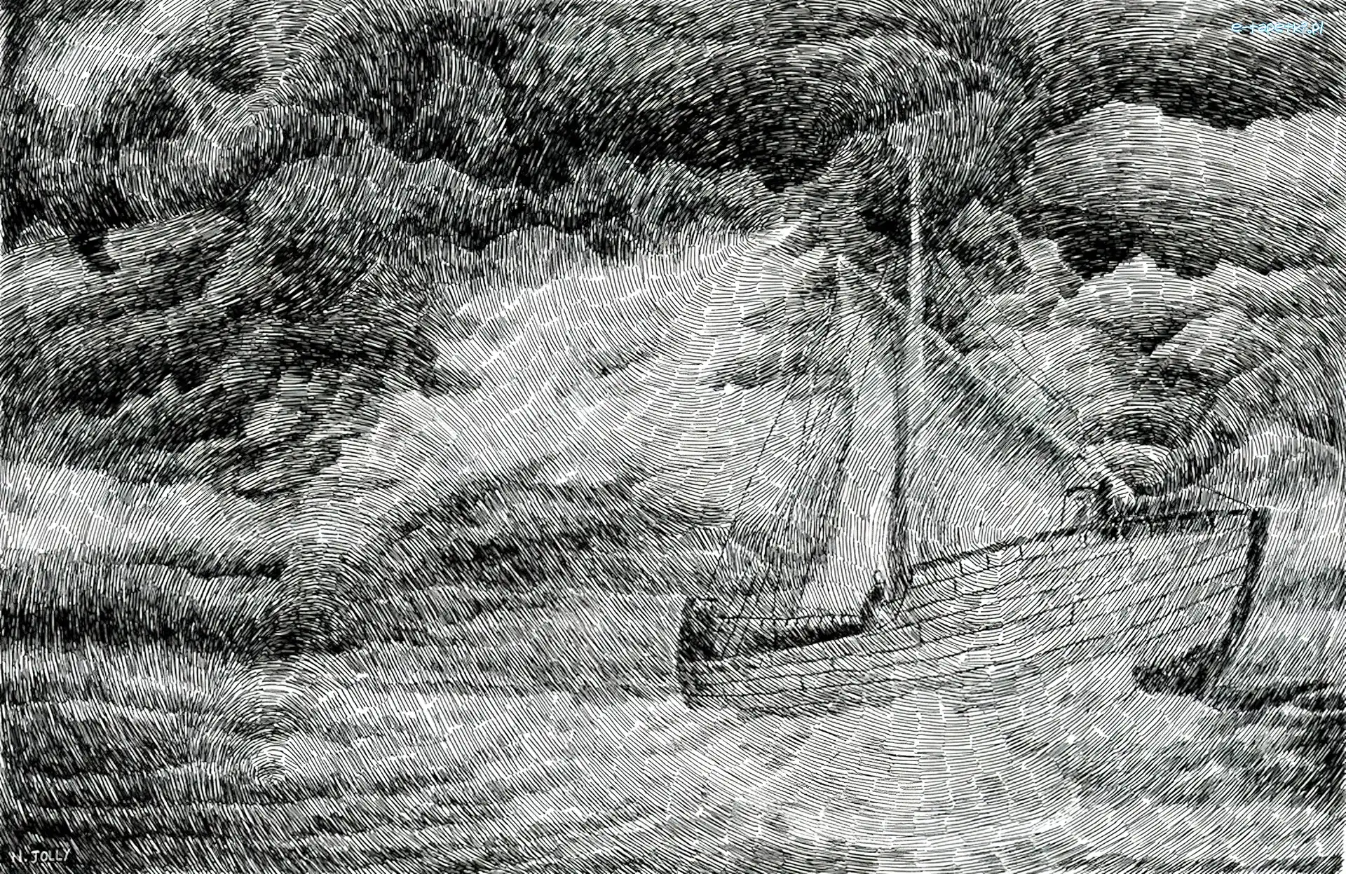 Nicolas Jolly, Morze, Łódka, Reprodukcje Obrazów