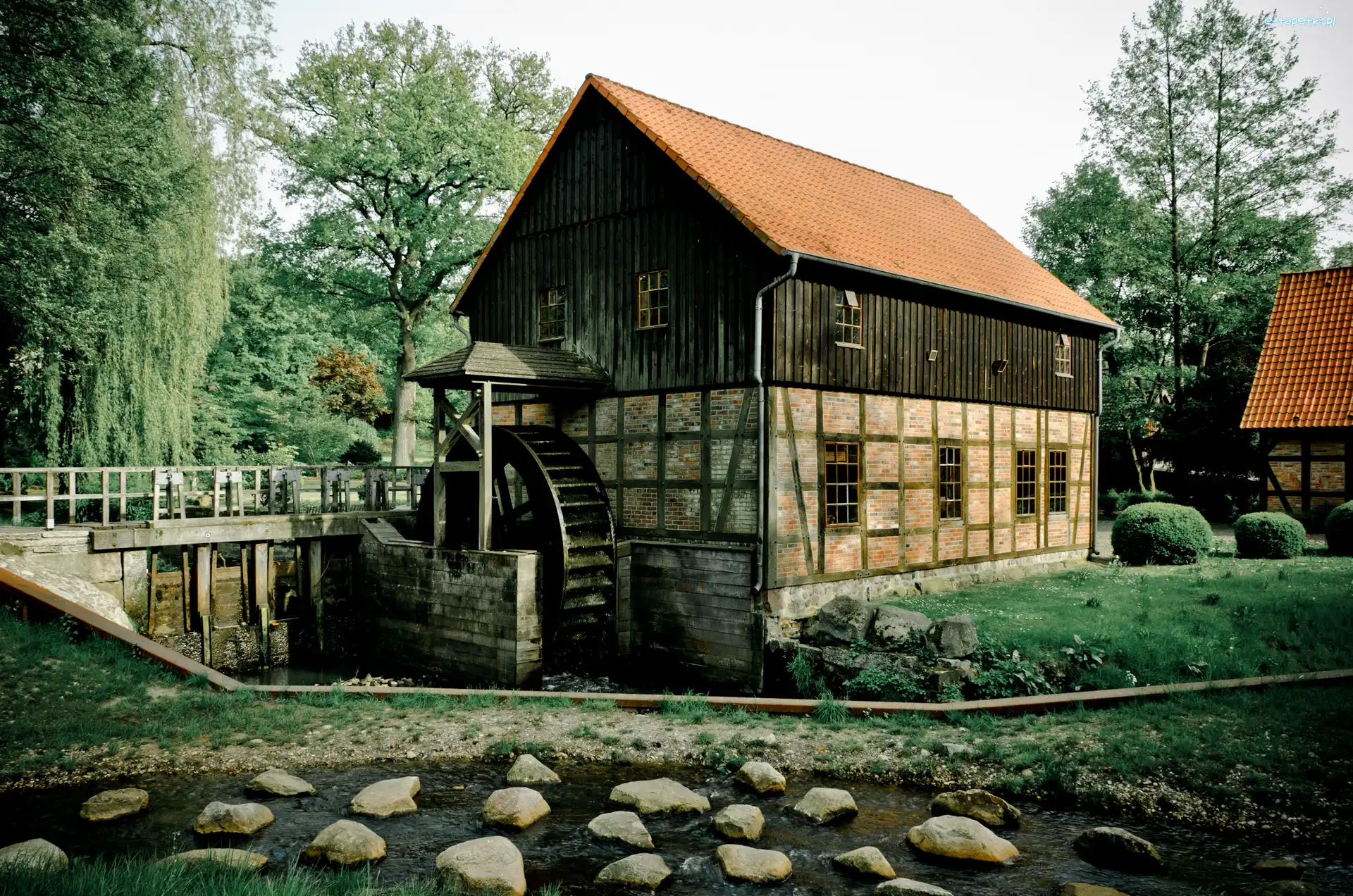 Wodny, Kamienie, Rzeka, Młyn
