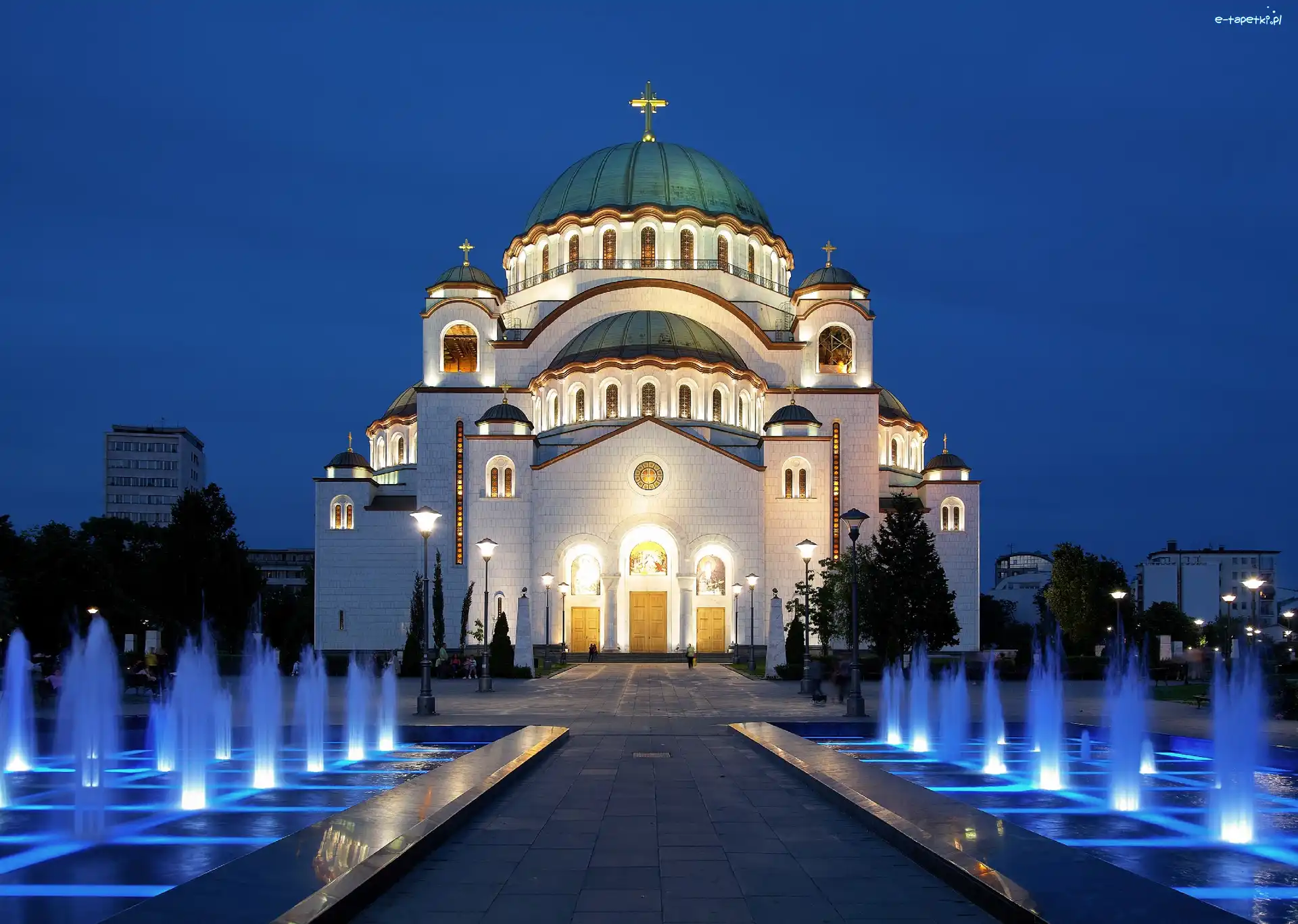 Cerkiew, Fontanny, Saint Sava, Serbia, Belgrad