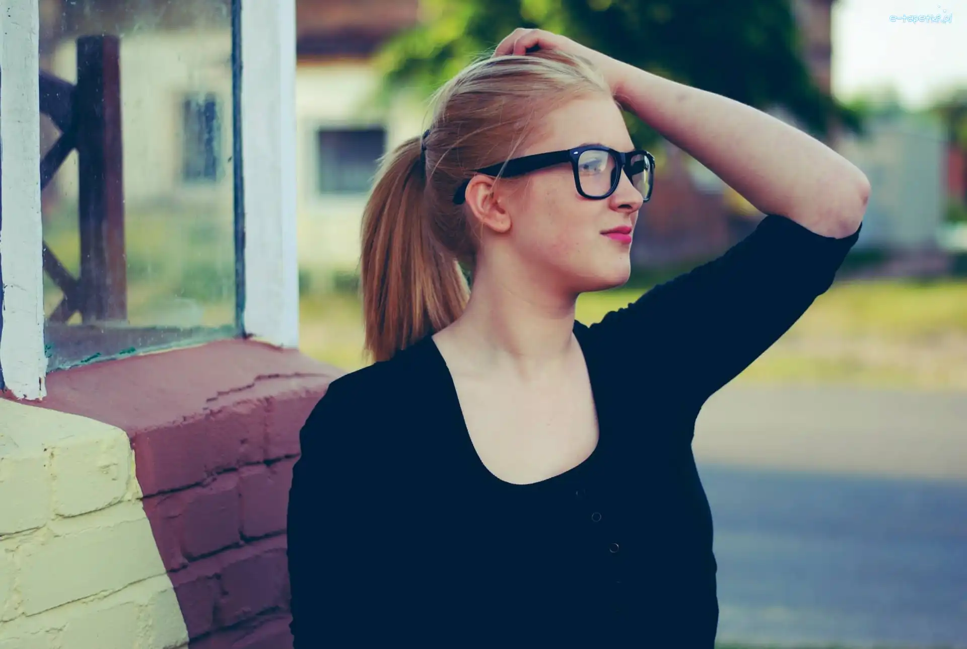 Okulary, Blondynka, Kobieta