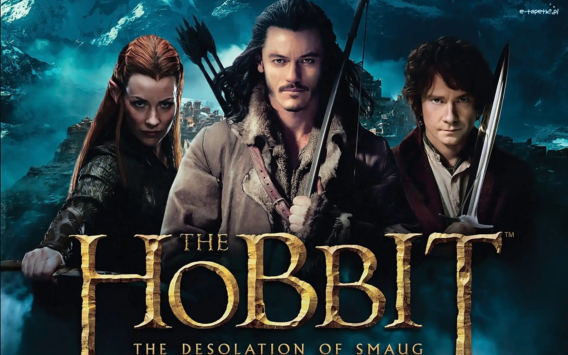 Evangeline Lilly, Martin Freeman, Luke Evans, Pustkowie Smauga