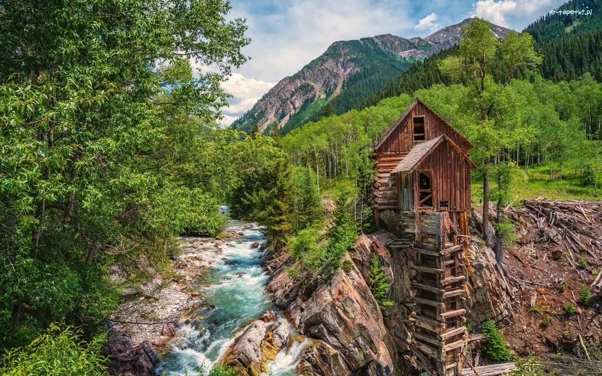 Crystal Mill, Młyn, Colorado, Góry, Rzeka