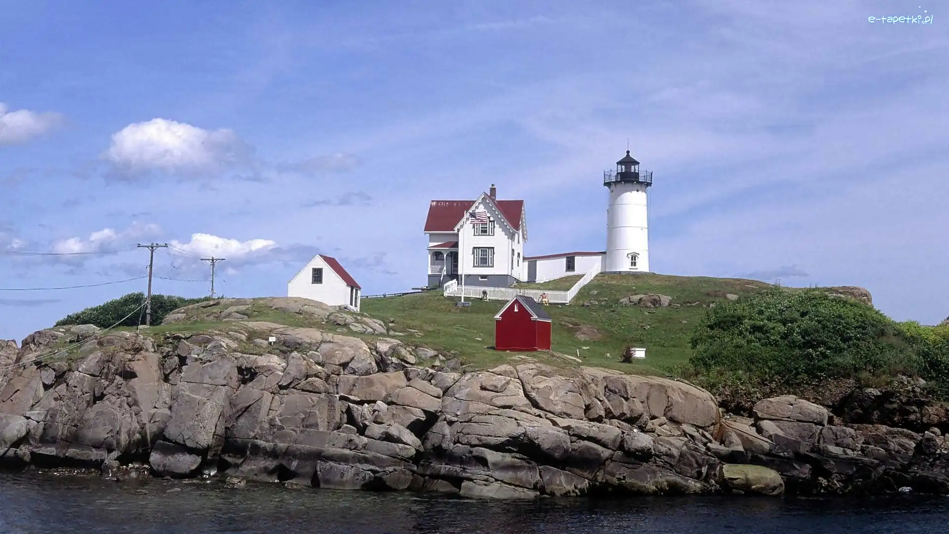 Wybrzeże, Maine, Atlantyckie, Morska, Latarnia