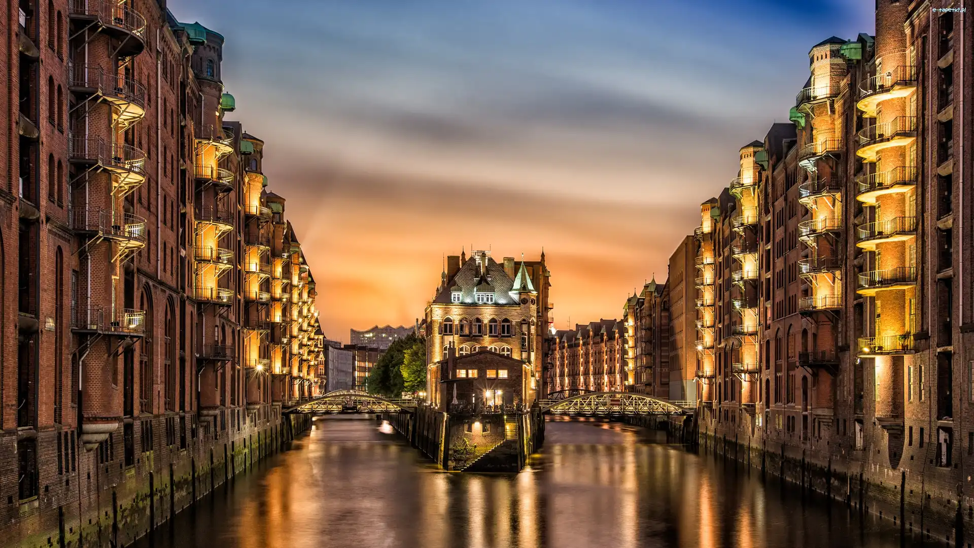 Domy, Mosty, Rzeka, Hamburg