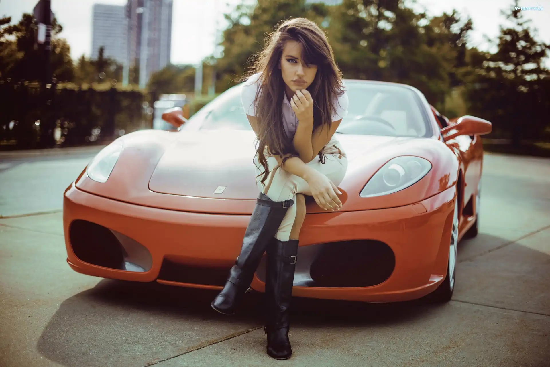 Brunetka, F430, Ferrari, Kobieta