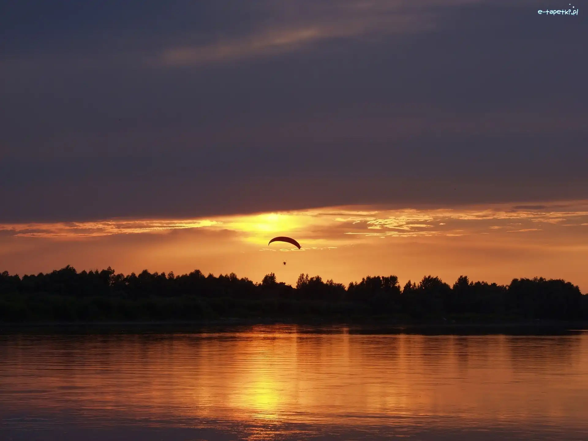 Słońca, Lotniarz, Jezioro, Zachód