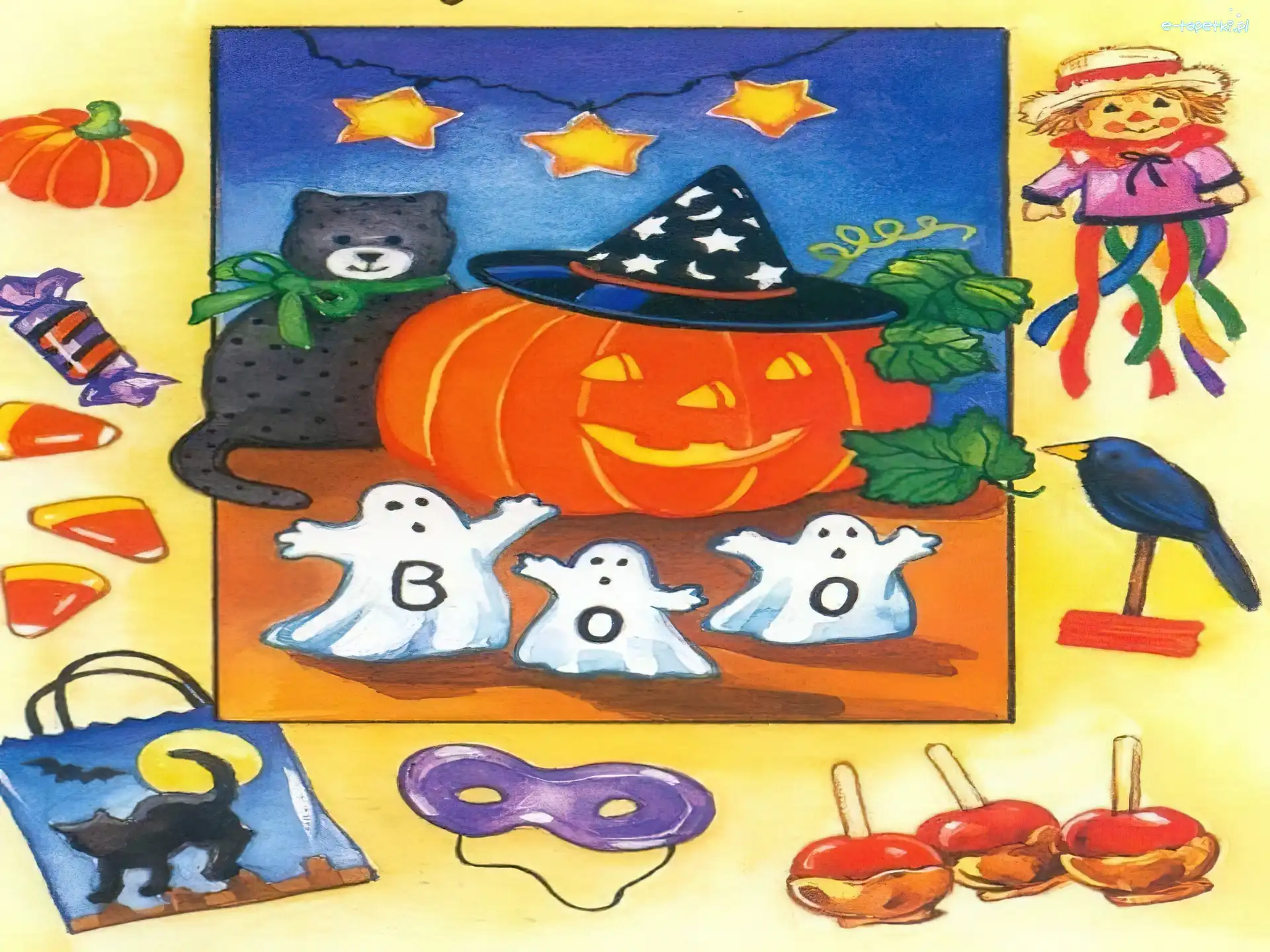 maska, koteczek , Halloween