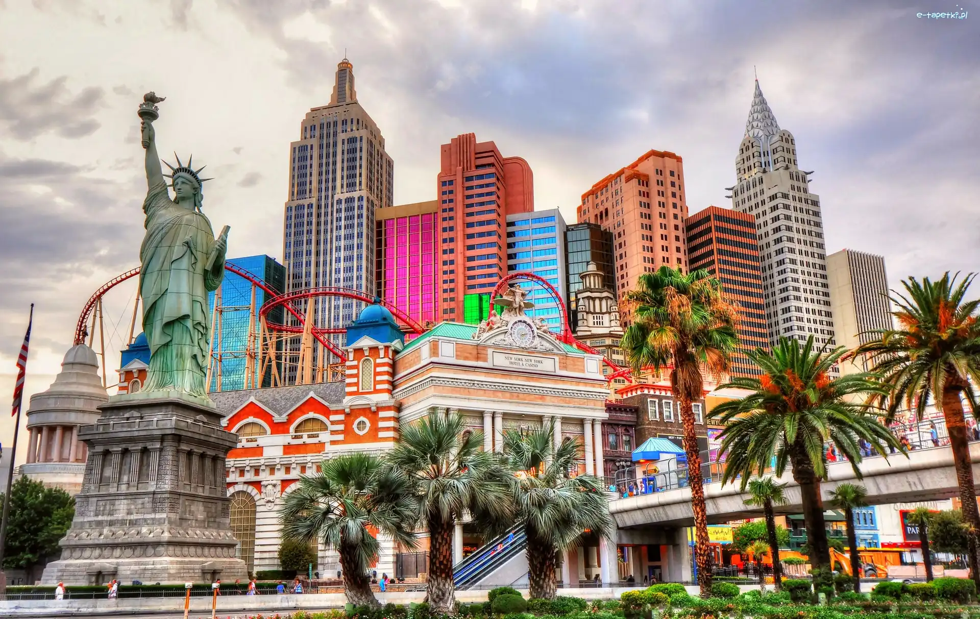 Wieżowce, Las Vegas, Statua Wolności, USA, Nevada