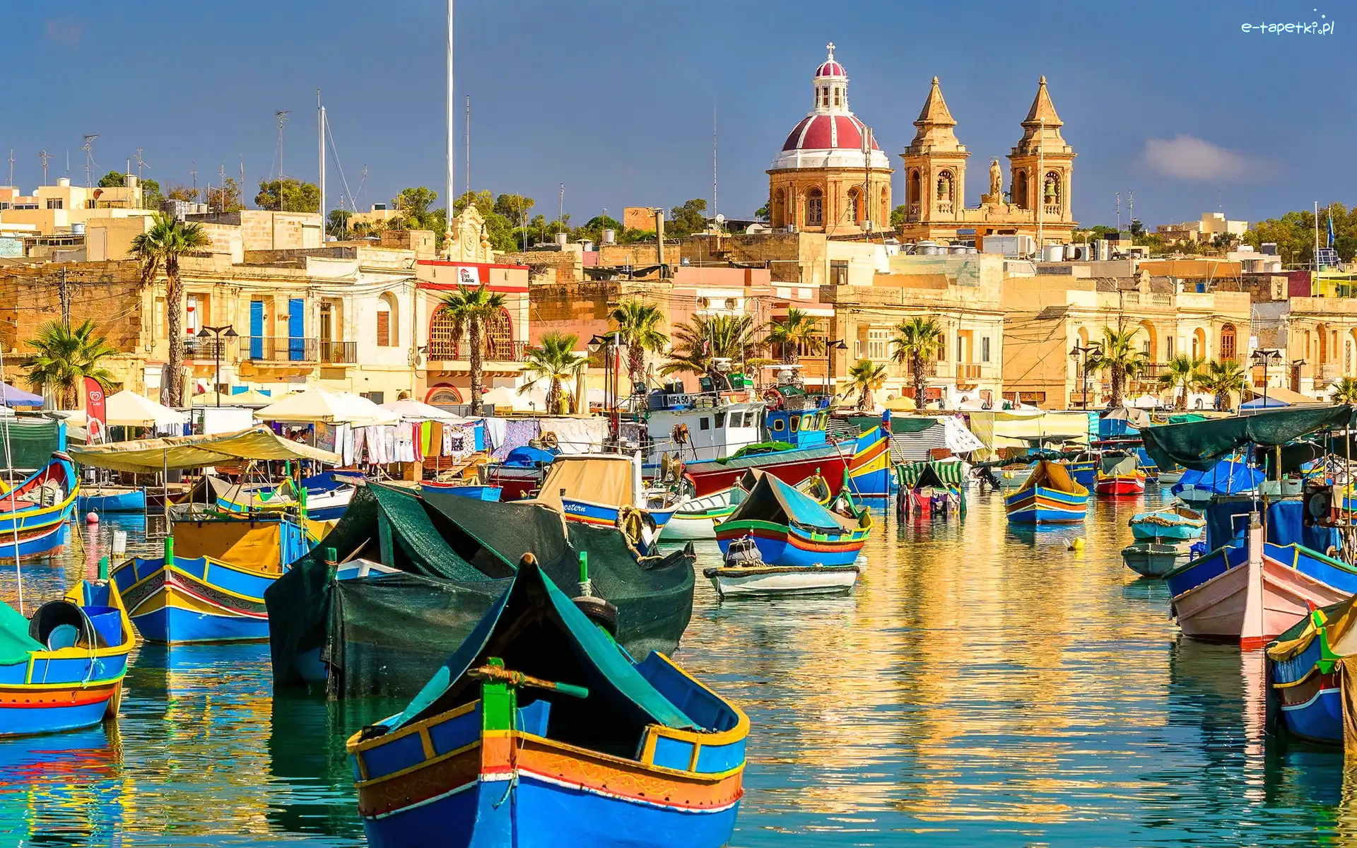 Malta, Miasto, Marsaxlokk, Łódki, Woda