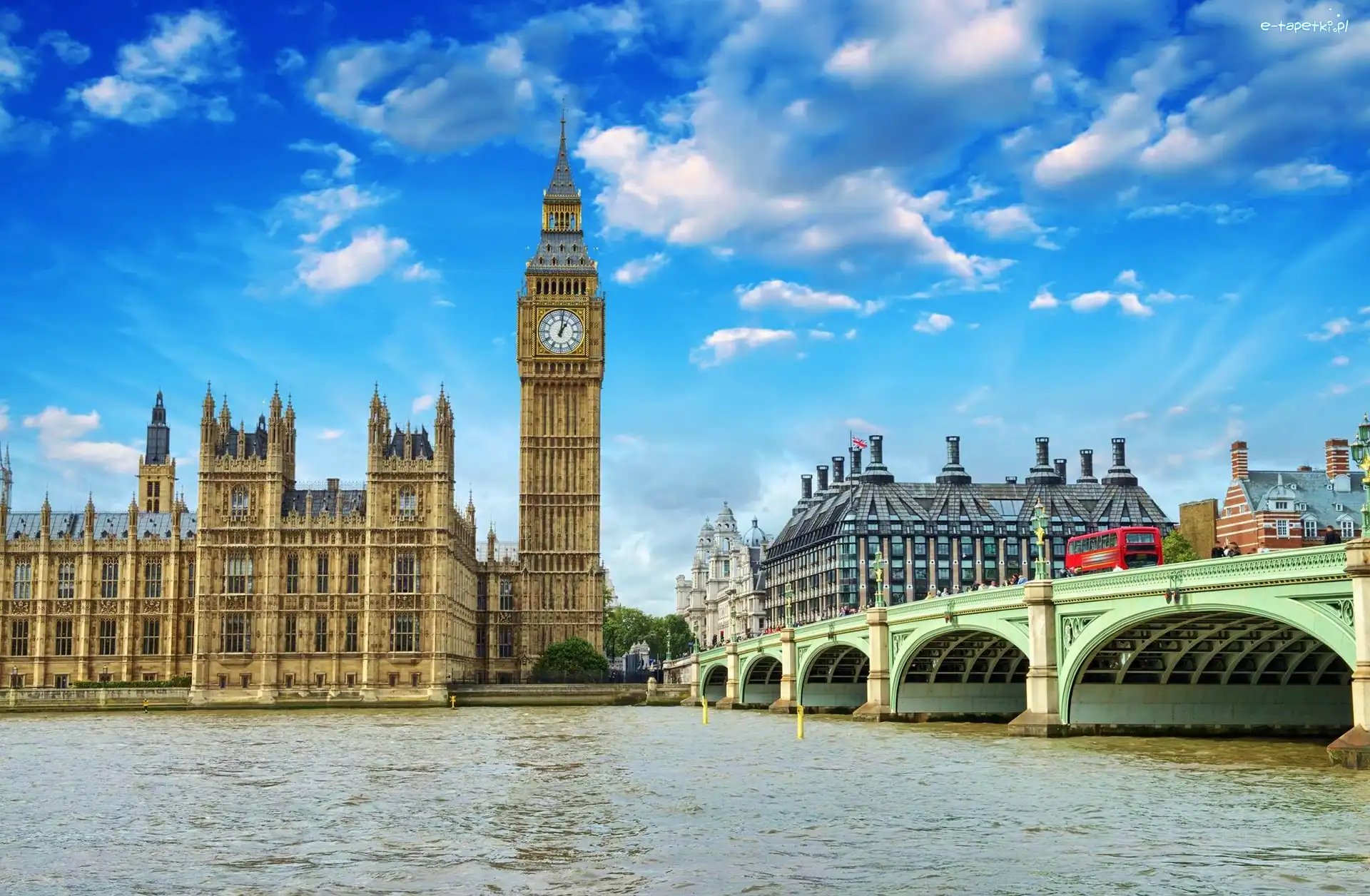 Anglia, Rzeka Tamiza, Londyn, Big Ben, Most Westminsterski
