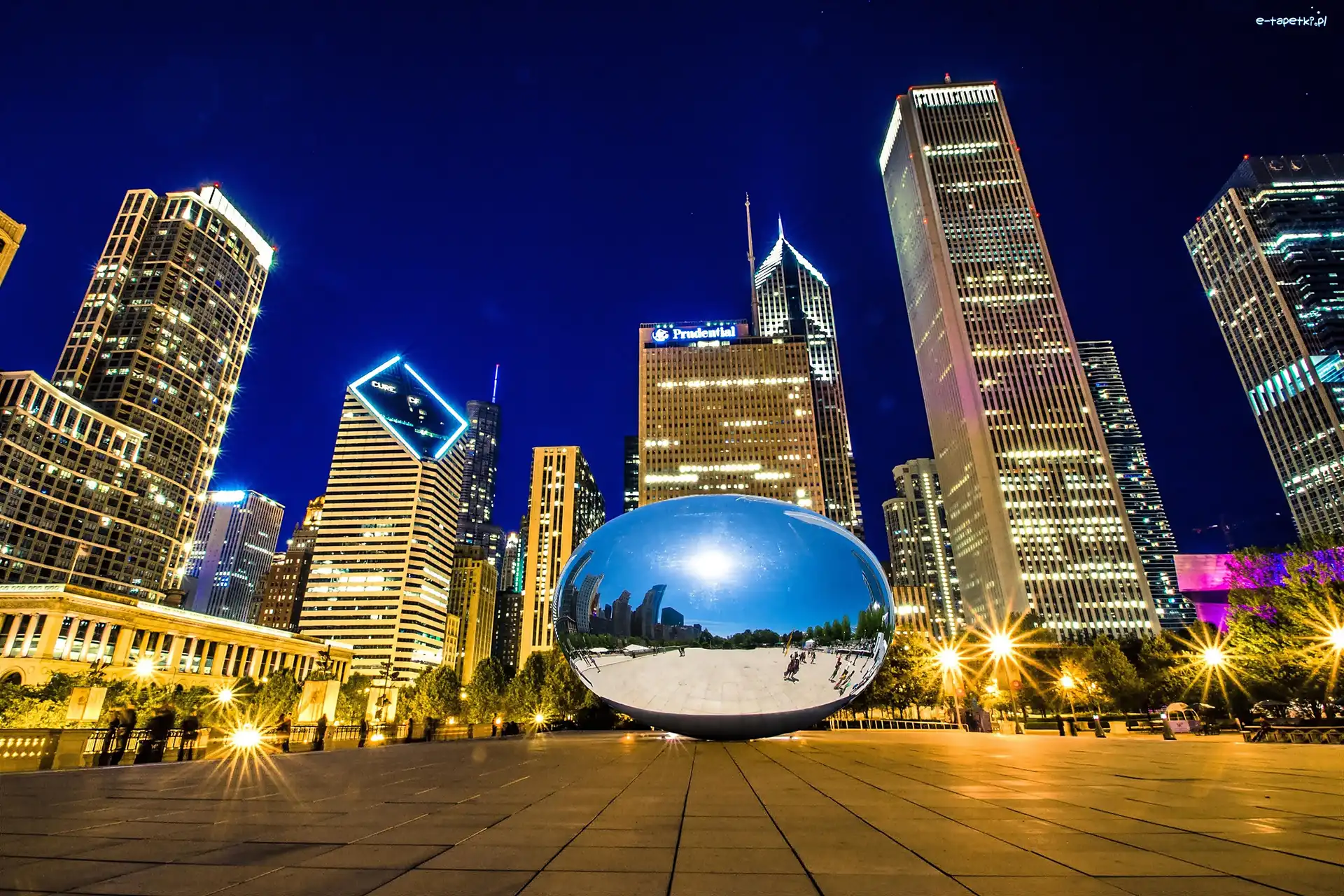 Cloud, Drapacze, Chmur, Gate, Nocą, Chicago