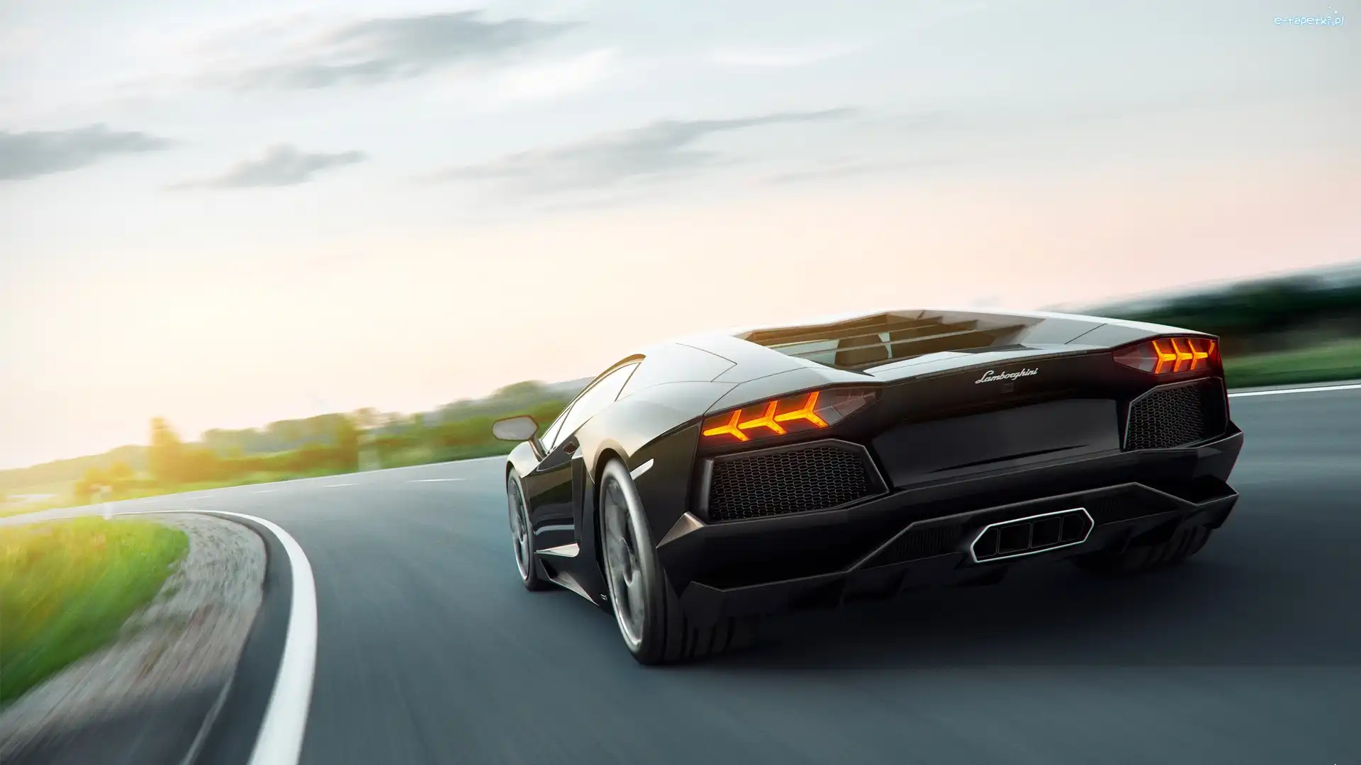 Czarne, Aventador, Lamborghini, Tor, Art