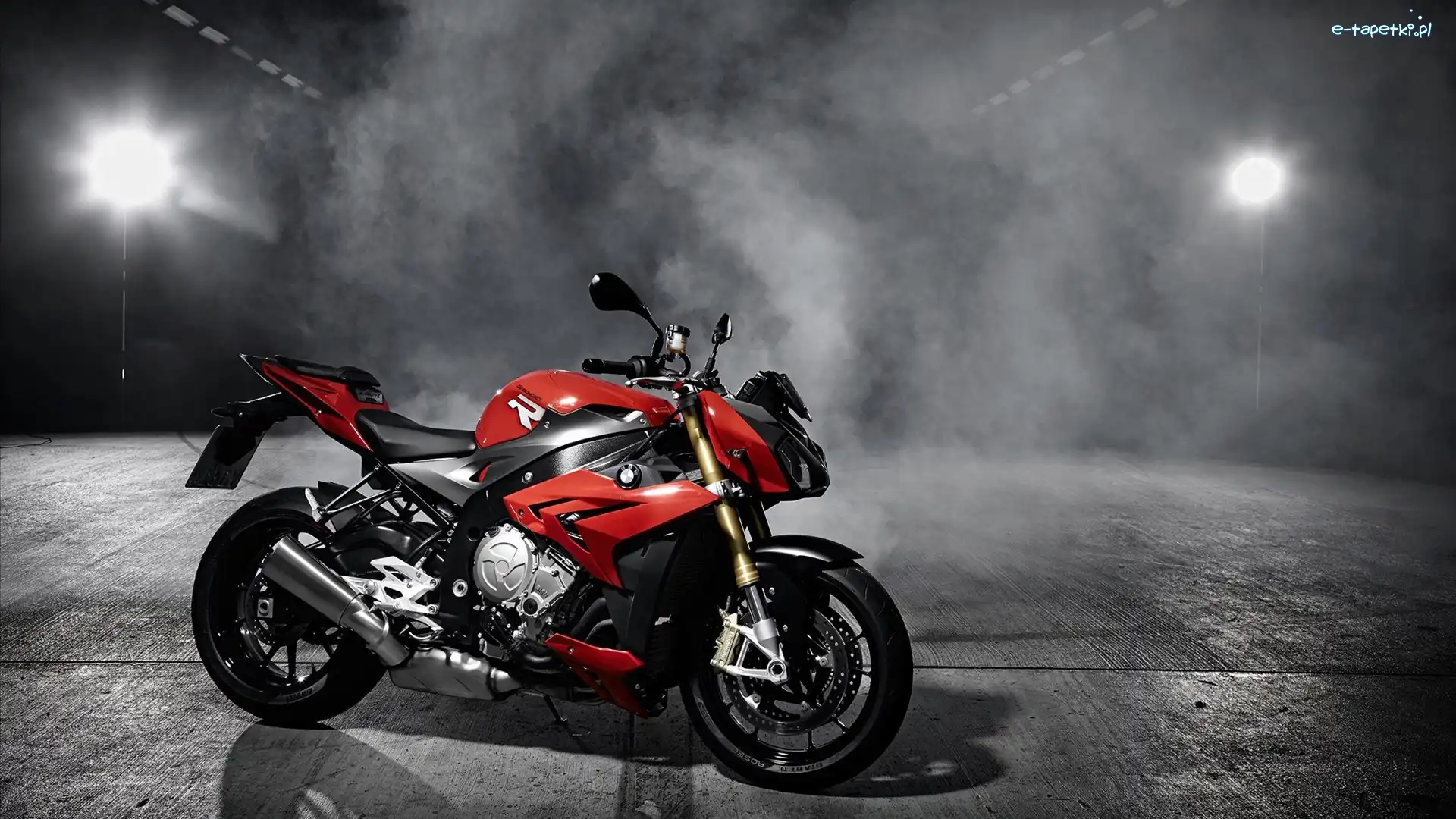 BMW, 2014, S1000R, Światła, Dym