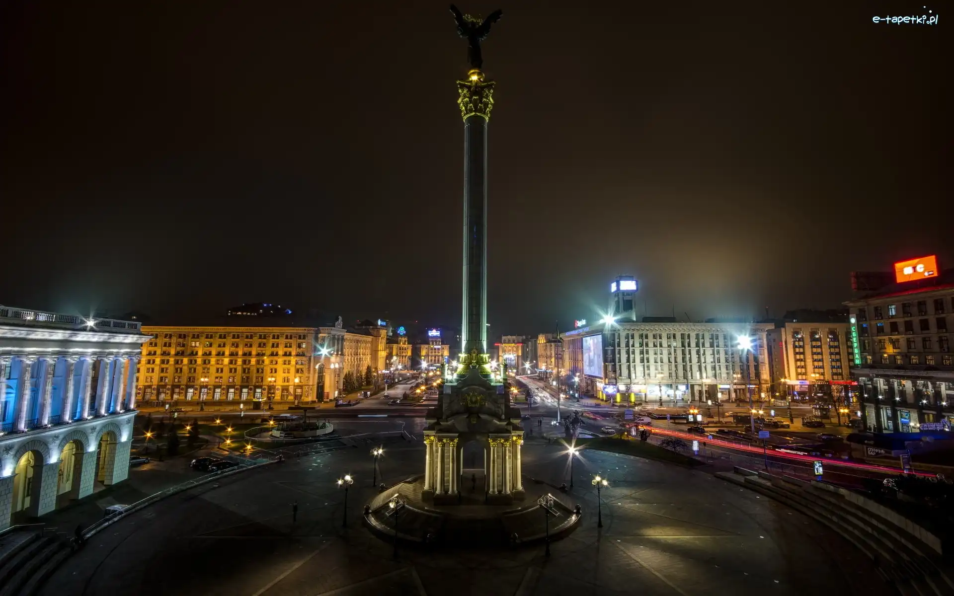 Ukraina, Majdan, Kijów, Noc, Niepodległości, Plac