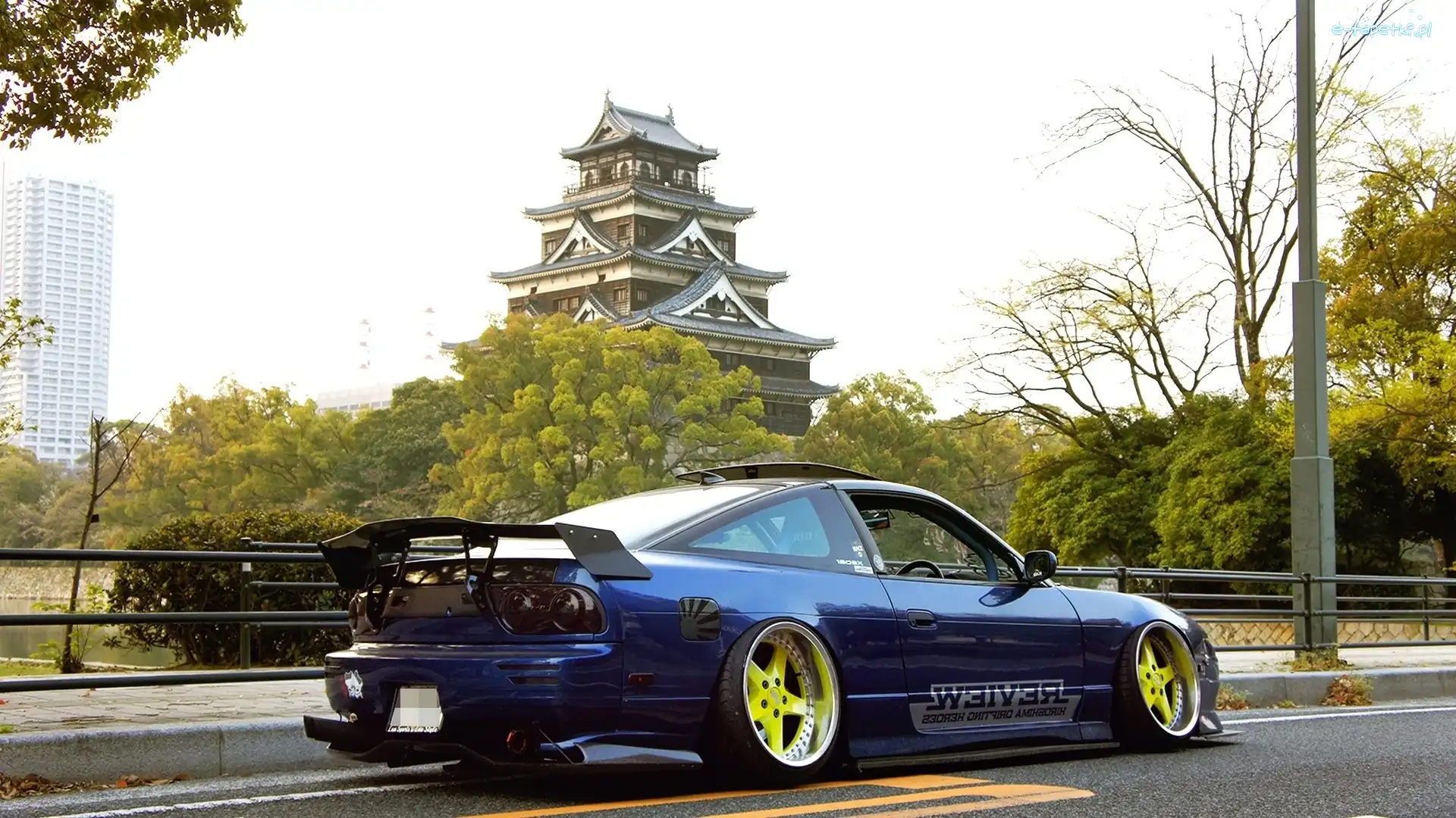Wieżowce, Most, Rzeka, Japonia, RPS 13, Nissan