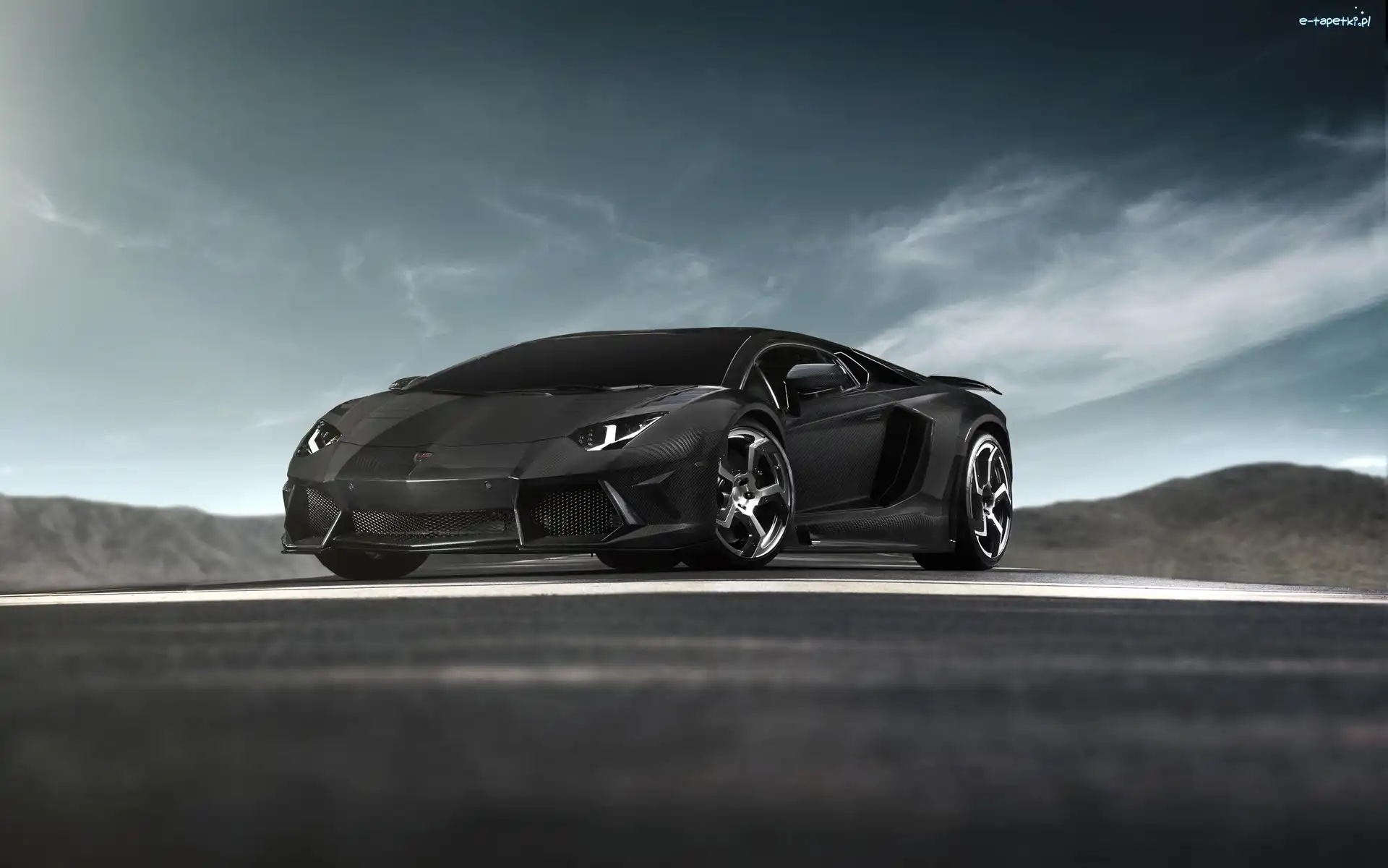 Lamborghini, Droga, Aventador, Czarne