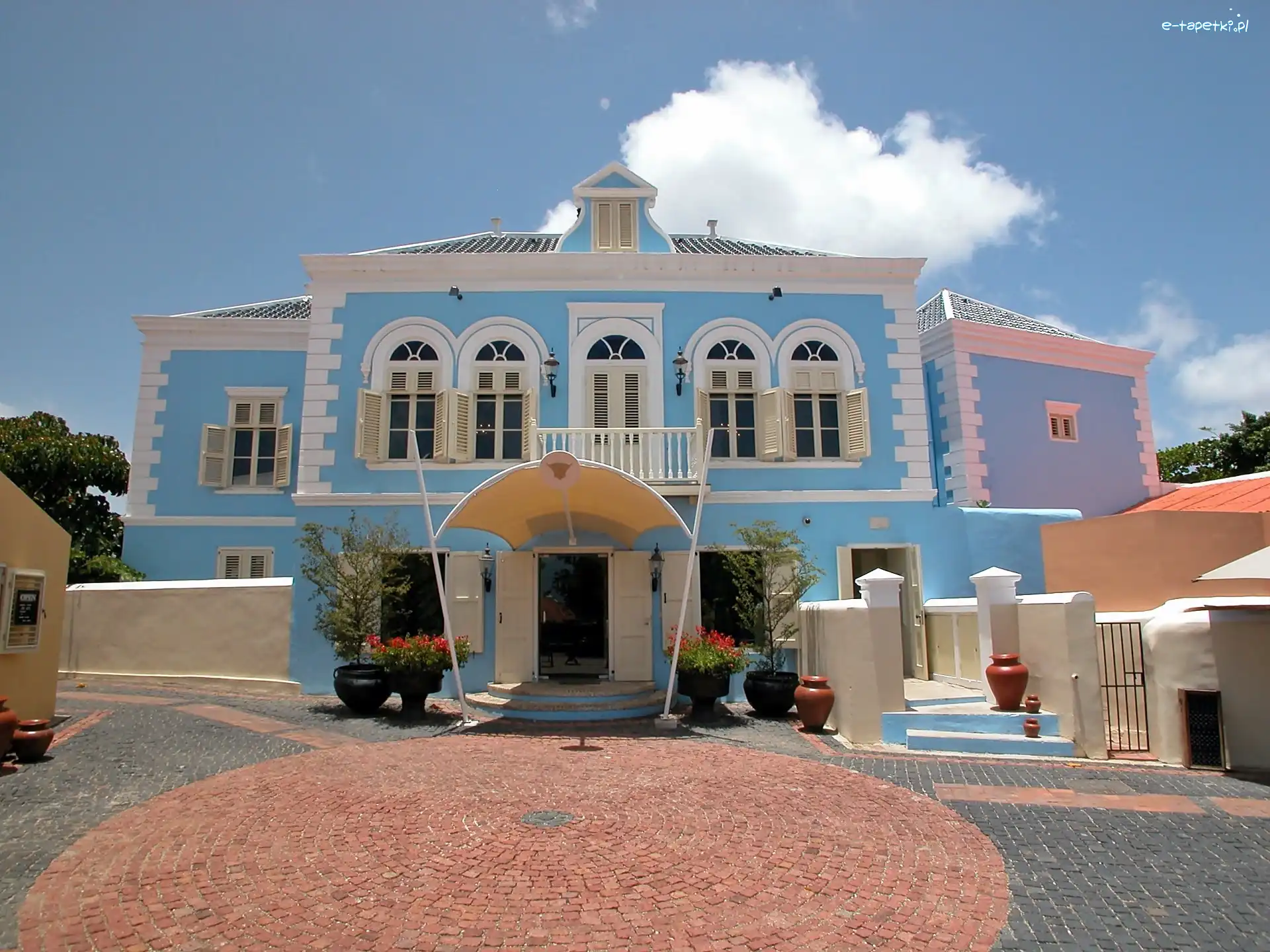 Lato, Ogród, Dom, Curacao, Obłoki