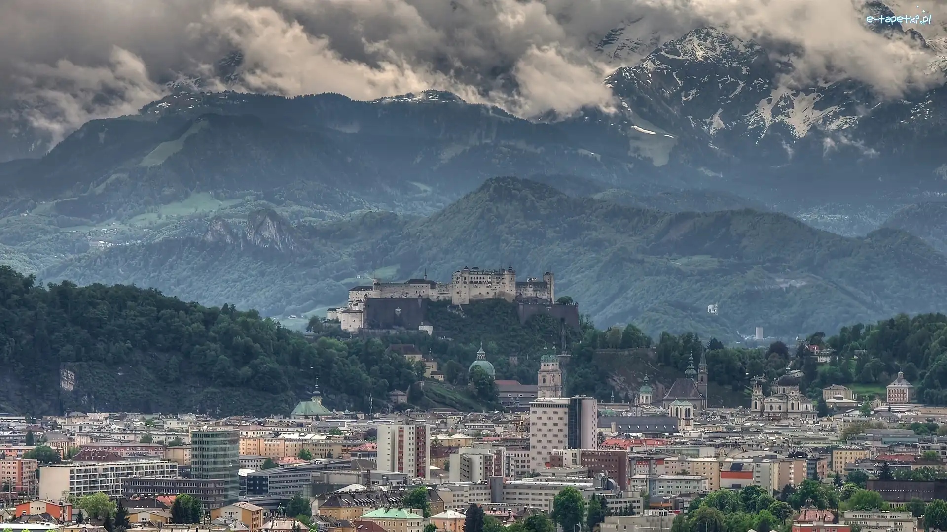 Salzburg, Góry, Miasto, Austria