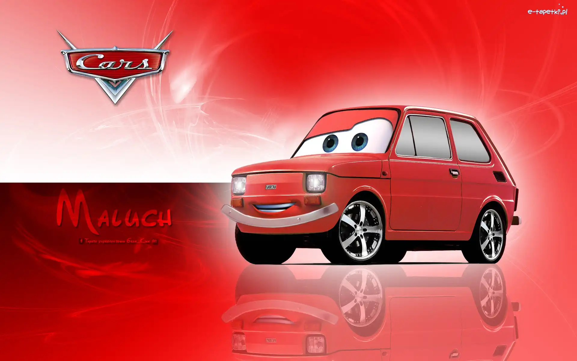 Film animowany, Maluch, Disney, Cars, Fiat 126p, Auta